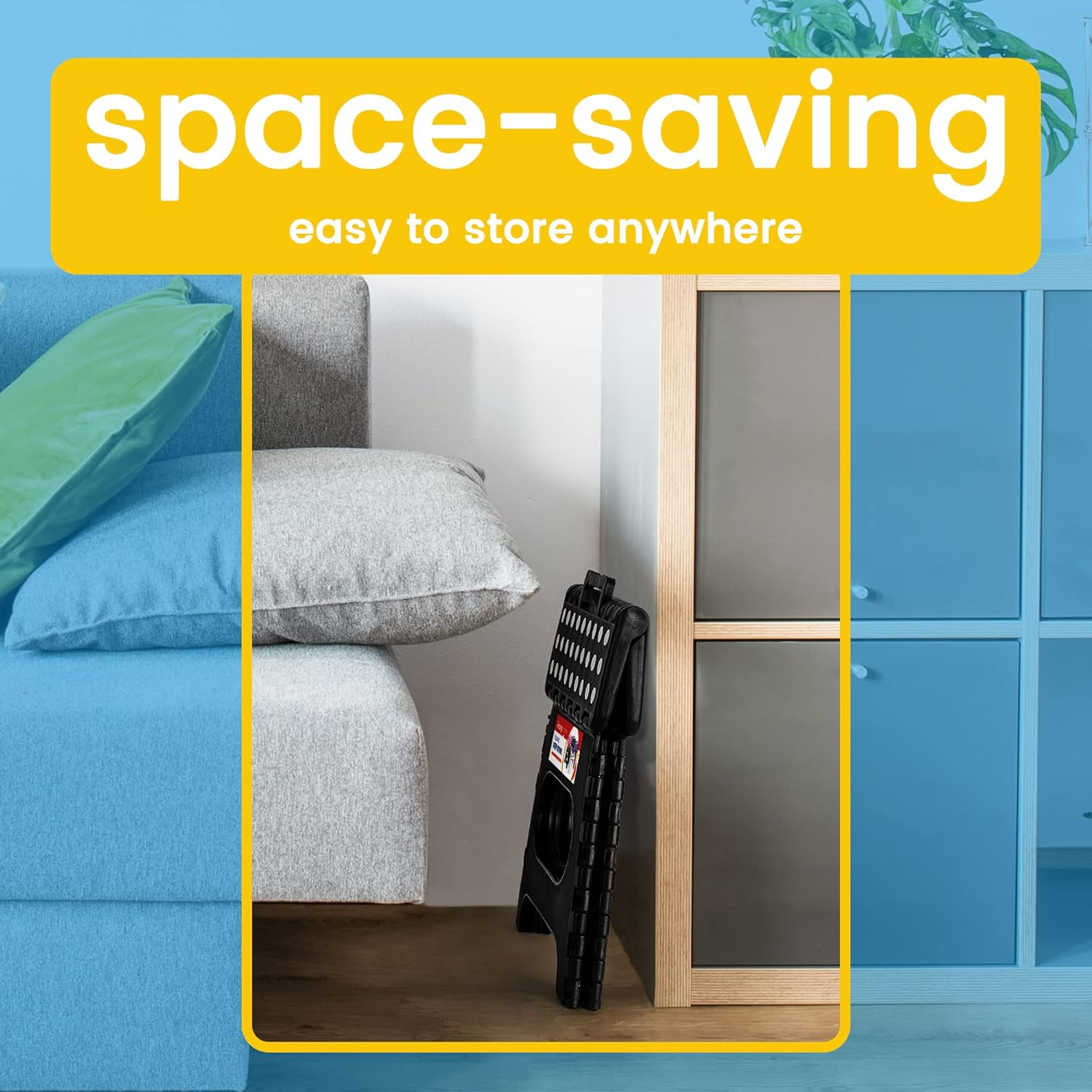 Acko 11 Inches Folding Step Stool for Kids Adults Kitchen Garden Bathroom Stepping Stool Black image number 2