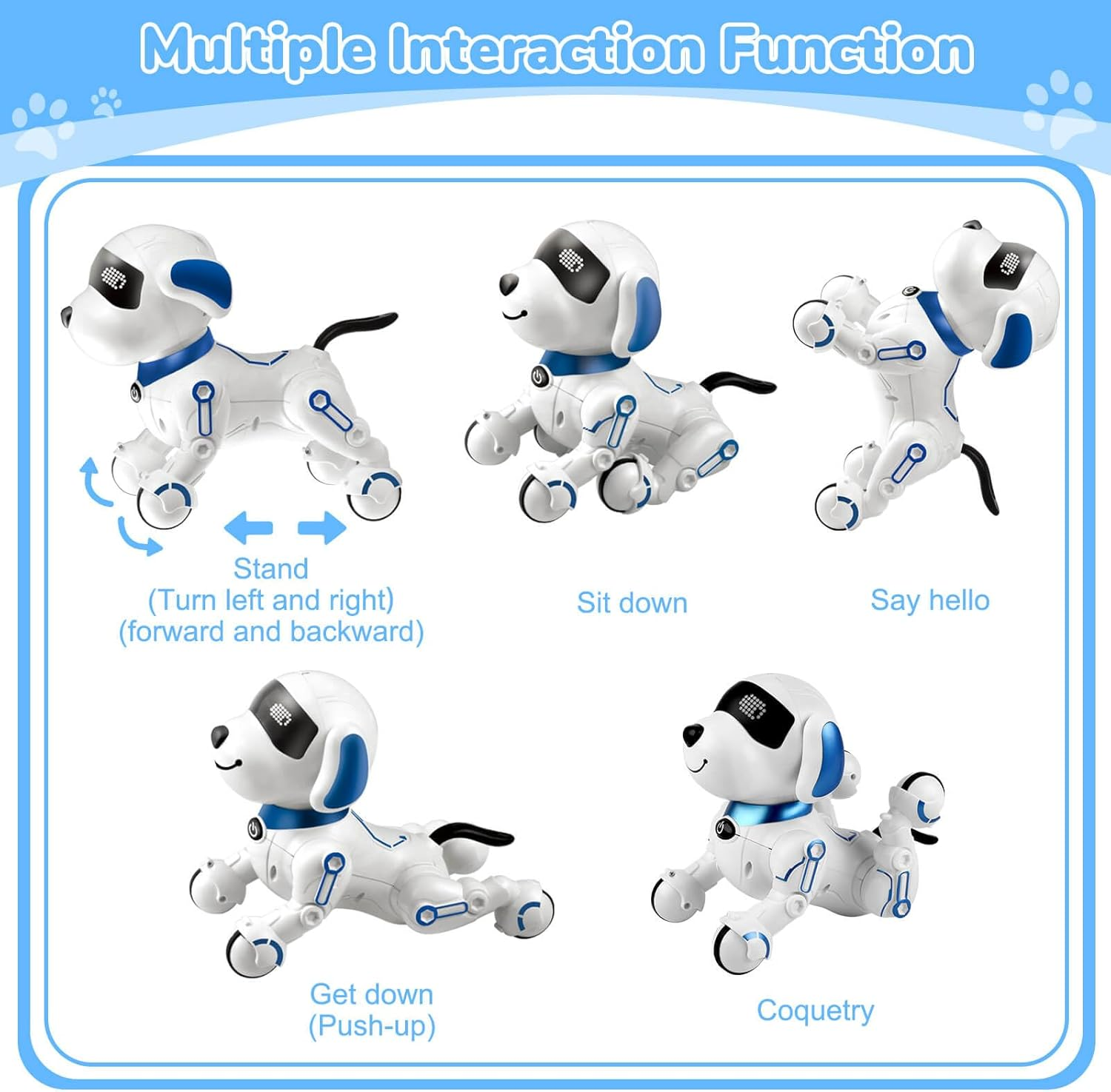 Robot Dog Toys for Kids 8 9 10 11 12, Remote Control Dogs, Robot Dog for Kids 8-12, Pet Robotic, Electric Dog Toy, Robotic Dogs, Toys for 5 6 7 8 9 10 11 12 Years Old Boys Girls, Blue, Y878 image number 2