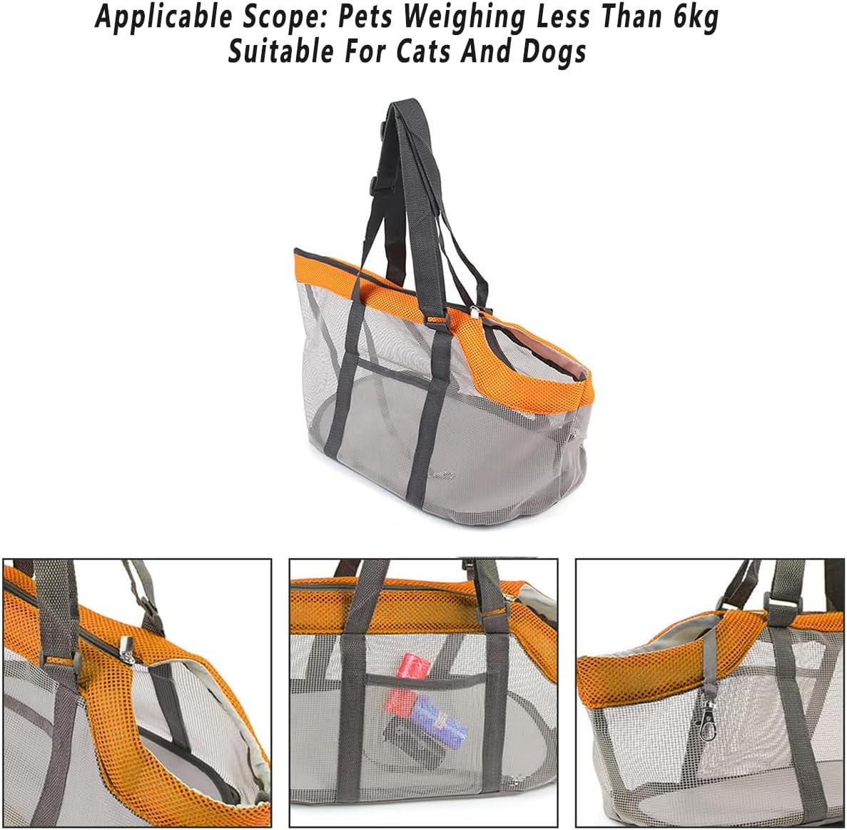 AIMALL Large Capacity Pet Carrier &ndash; Breathable Mesh Portable Dog Bag, Adjustable Shoulder Strap, Safety Buckle, Foldable, Easy to Clean, 16.9 X 14.9 X 12.2 Inches