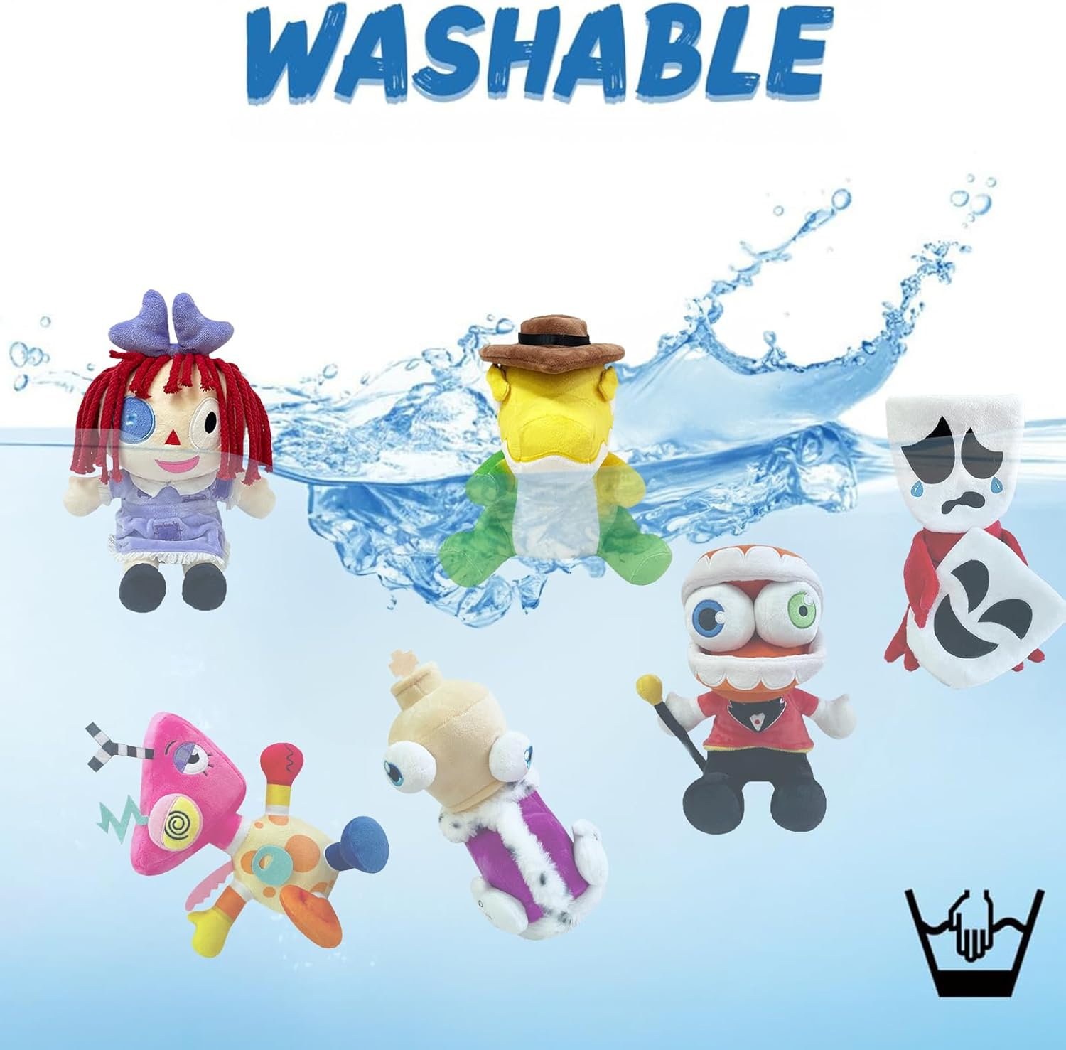 POPOYU Digital Plushies Stuffed Plushie Doll, the Amazing Circus Jumper Plush Toys, Cute Soft Stuffed Figure Plush Doll for Kids Boys Girls TV Fans Birthday Gifts