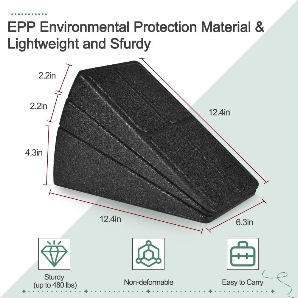 BLAZDEVE 3PCS Squat Wedge Block, Non-Slip Heel Elevated Slant Board for Squats, Weightlifting, Calf Stretching, Slant Board for Squats to Improve Squat Mobility Balance & Strength Performance image number 2