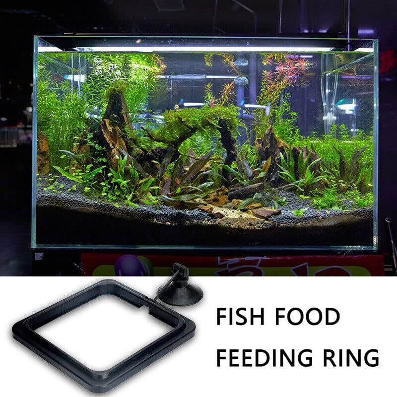 AIMALL Fish Feeding Ring with Adjustable Suction Cup for Aquarium Food Floating Square and round Feeder image number 6