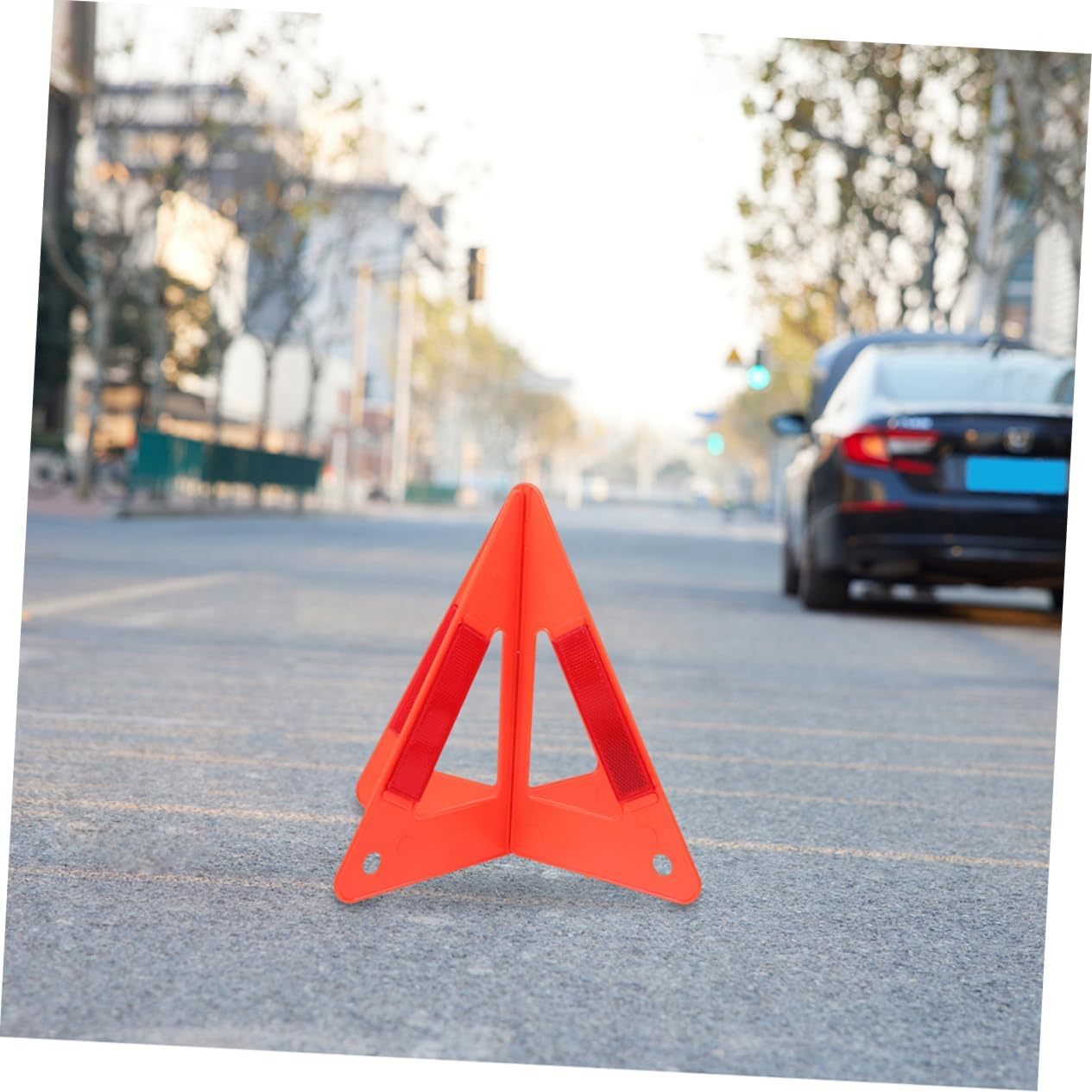 Hohopeti 3Pcs Foldable Emergency Triangles Vehicle Accessories Roadside Reflective Warning Signs Road Safety Kit for Breakdown and Parking Safety image number 3