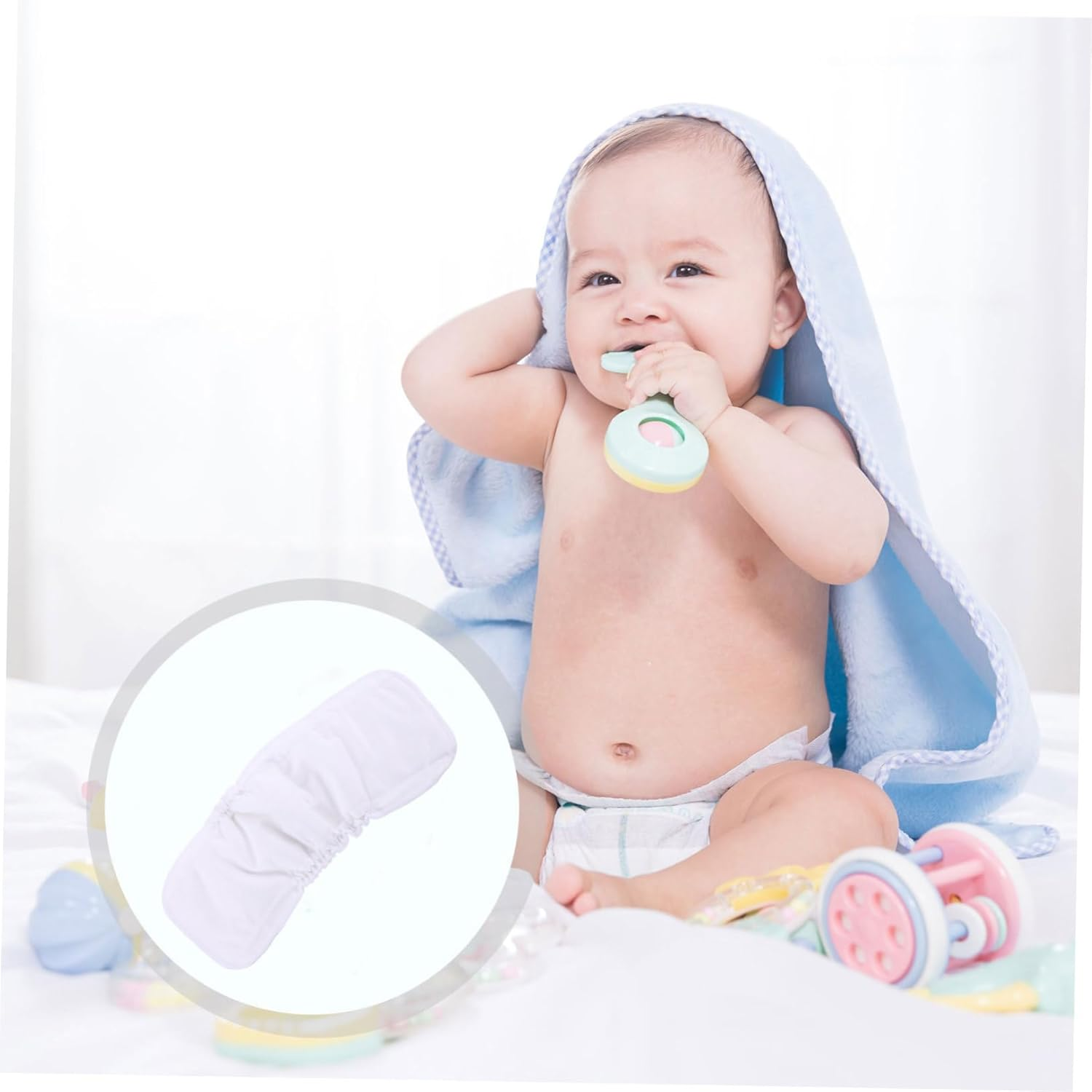 Toyvian 6Pcs Bamboo Cotton Diaper Inserts Washable Reusable Diaper Liners Thick Bamboo Fiber for Newborn Nappy Booster Pad