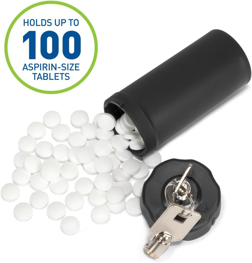 Ezy Dose Ezy Dose Locking Container │Secure Small Valuable Items │Durable Nylon Canister Locks with Key, Large, Black image number 5