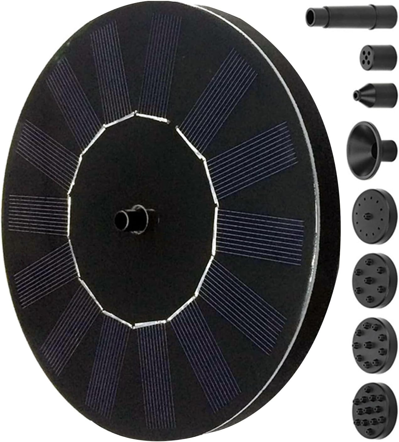 Small Pond Solar Fountain Decorative Solar Fountain Black Abs image number 5