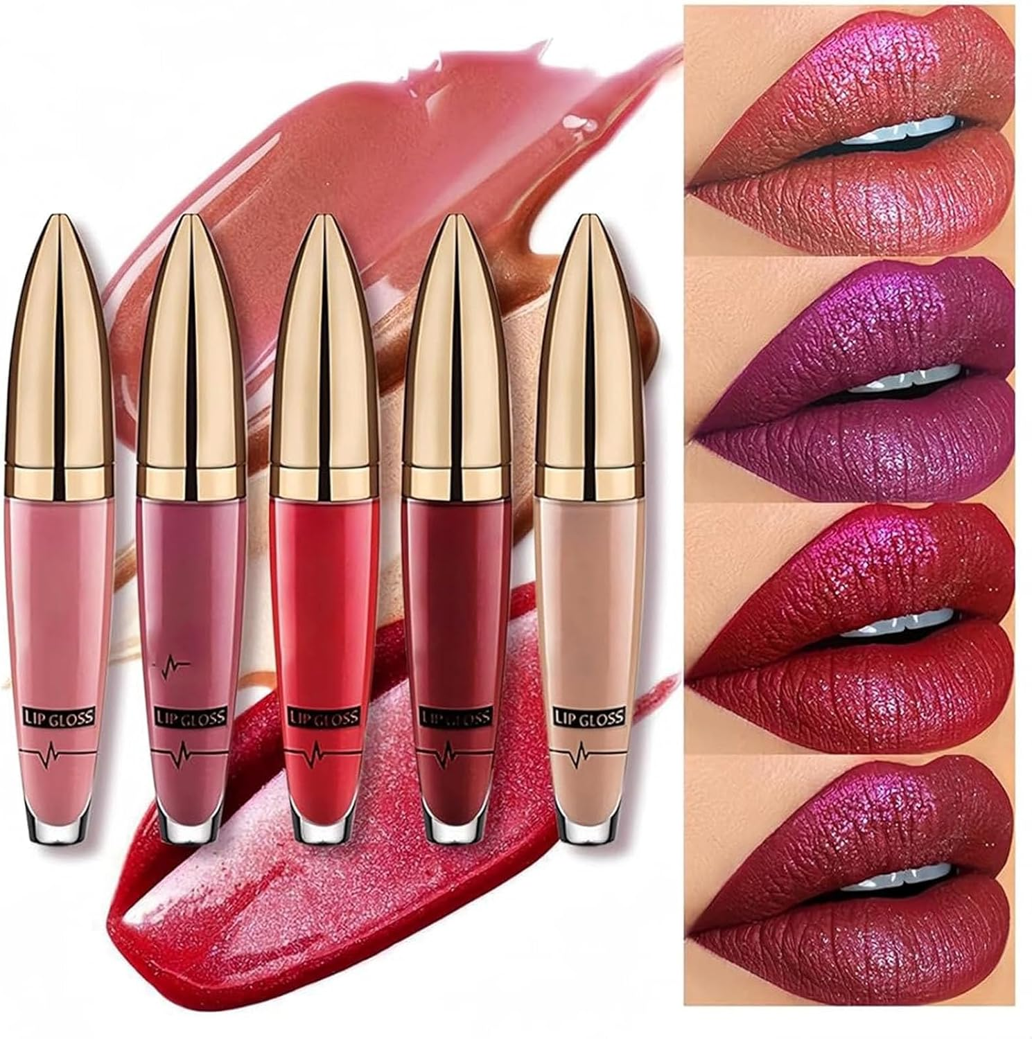 Diamond Lip Gloss Matte to Glitter Liquid Lipstick Waterproof, Diamond Shiny Long Lasting Lipstick Glitter Lipgloss Matte Liquid, Glitterlip Gloss for Women, Waterproof Makeup (E) - B image number 5