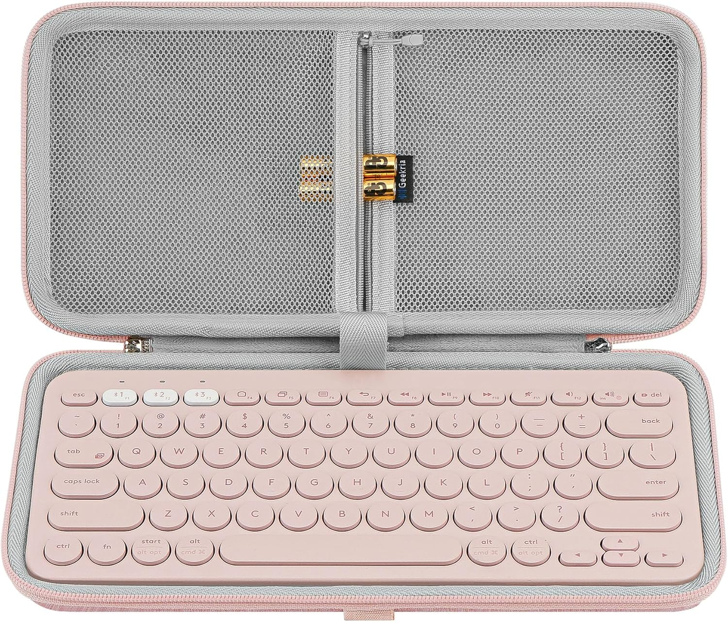Geekria Keyboard Carrying Case, Hard Shell Protective Travel Bag for Small Compact Keyboard, Compatible with Logitech Pebble Keys 2 K380S / K380 (Lavender)