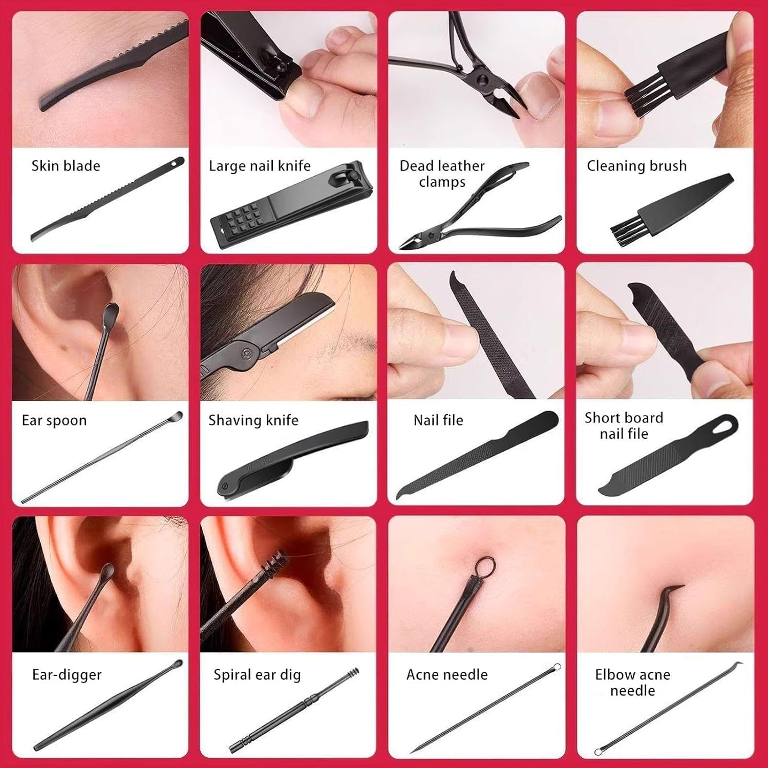 Father'S Day 24Pcs Professional Nail Clipper Gift Set- Surgical Steel Manicure/Pedicure Kit for Thick Nails, Cuticle Remover & Toenail Care Tools in Travel Case Christmas Ideal Gifts image number 3