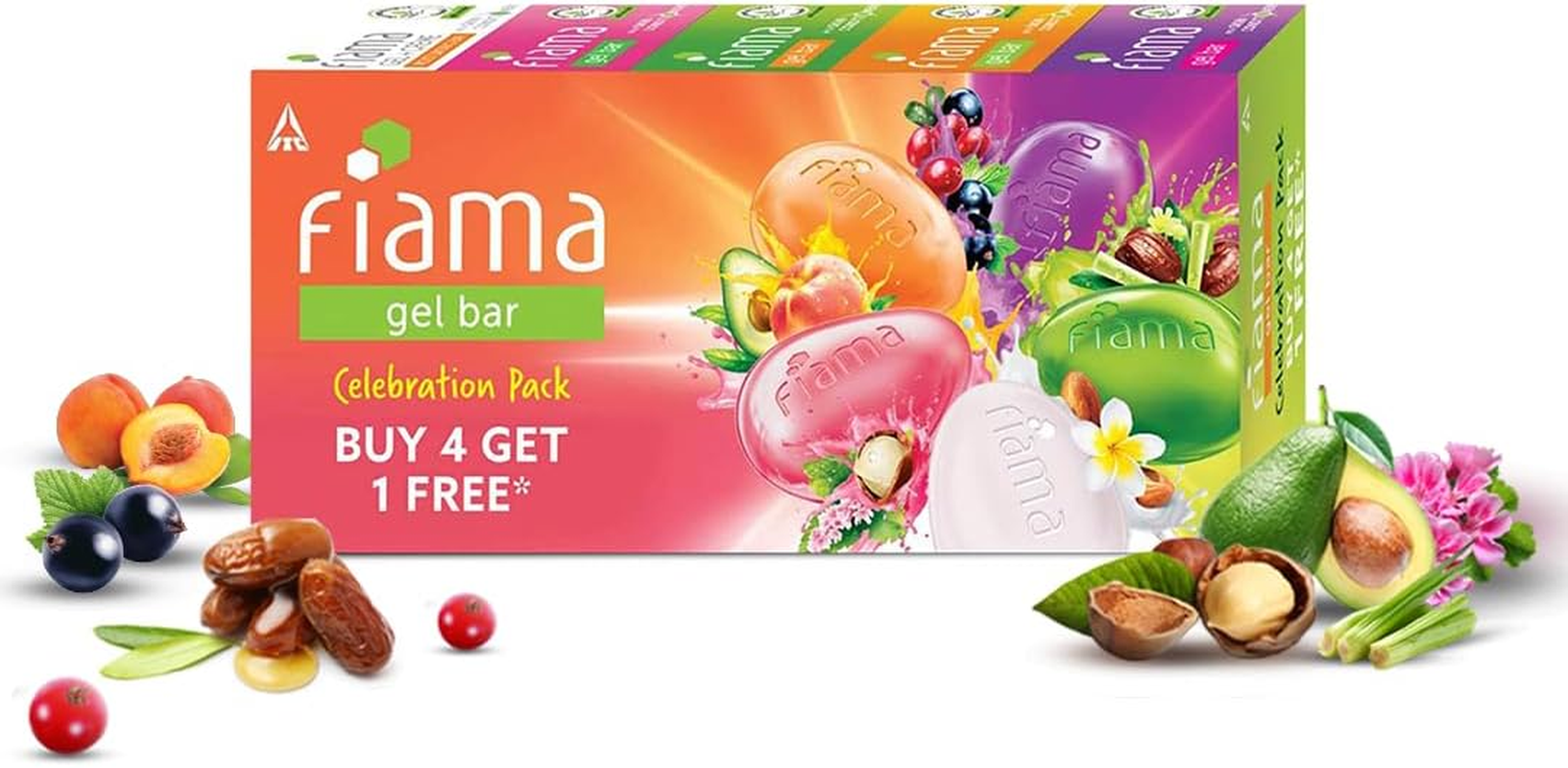 Fiama Gel Bar Celebration Pack with 5 Unique Gel Bars, 125G image number 2