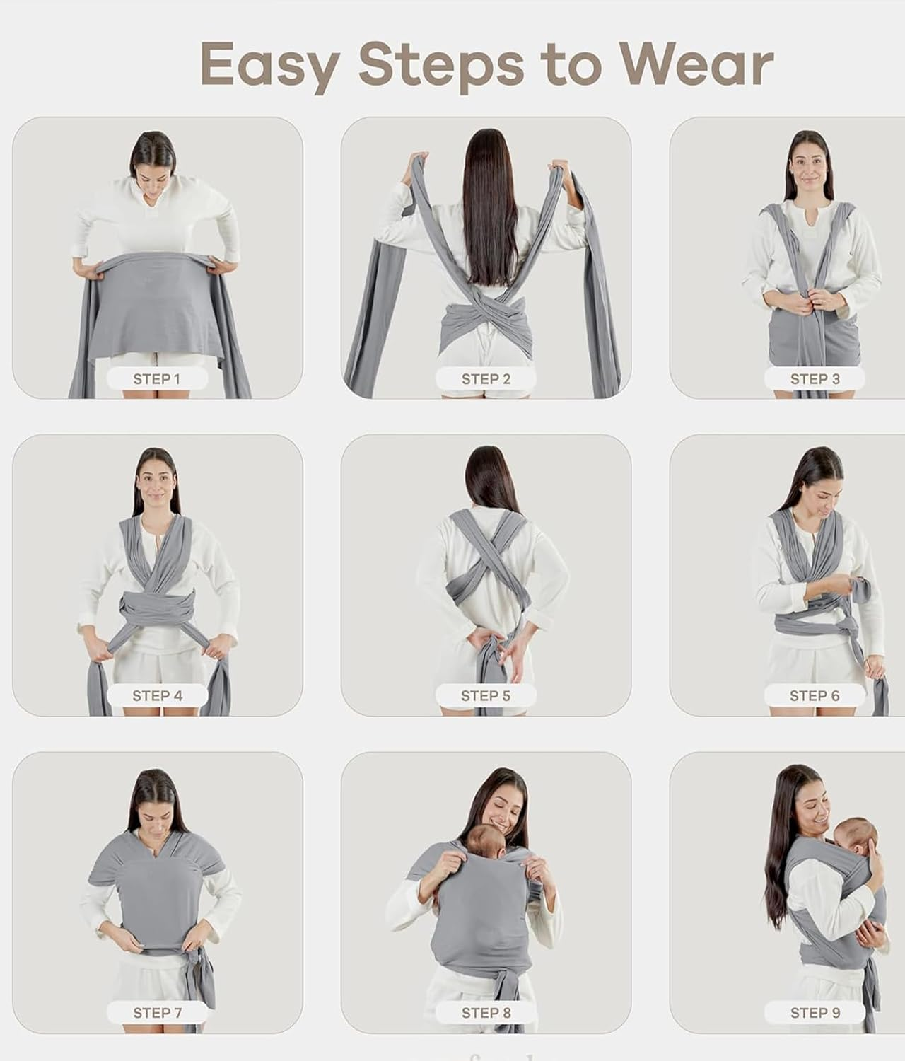 Baby Wrap Carrier Sling，Infant Wrap and Reusable Nursing Pads - Easy-Wearing, Adjustable Baby Sling Carrier Newborn to Toddler，Adjustable Carriers (Pink) image number 1