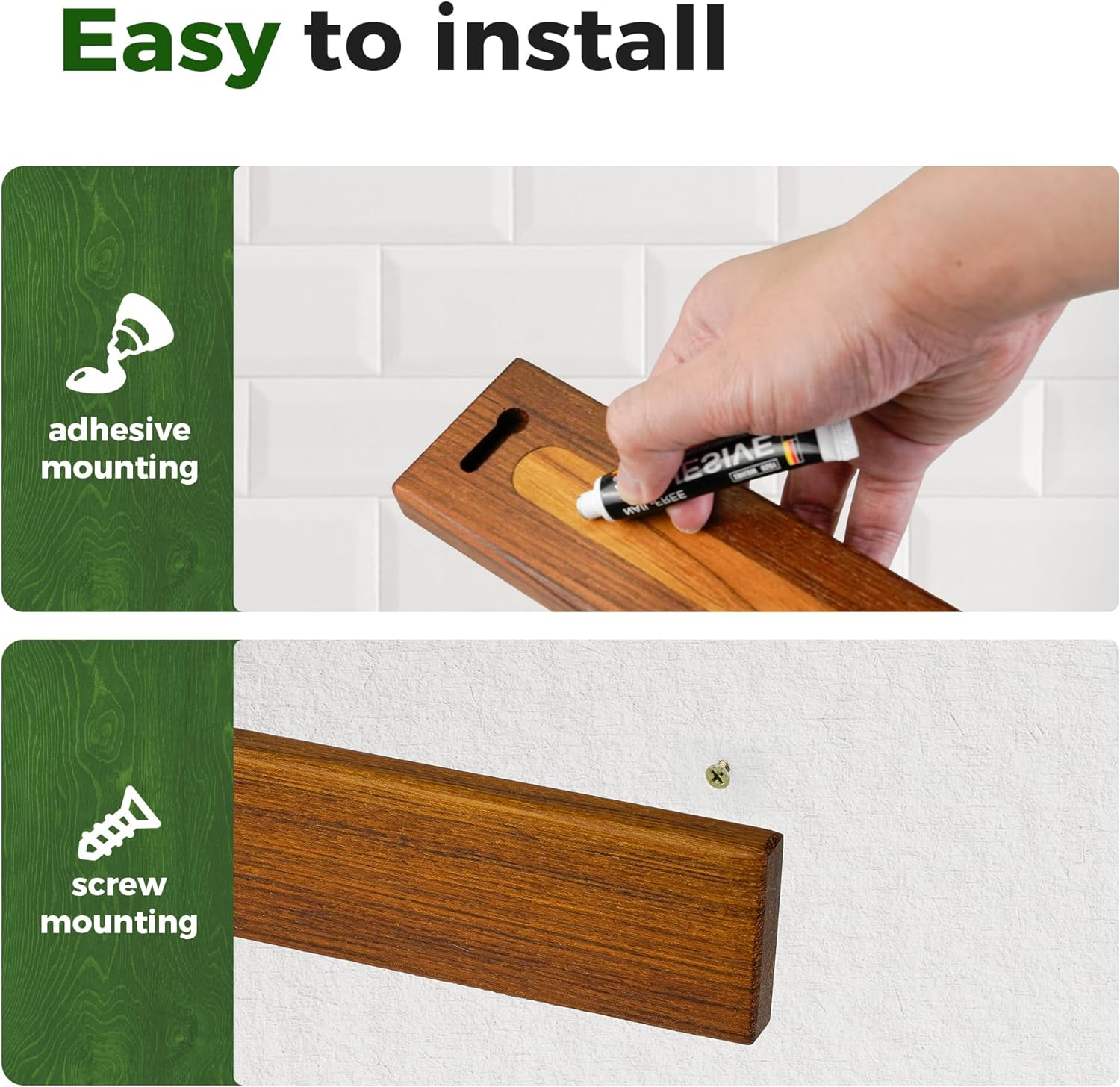 Utoplike Teak Magnetic Knife Strip, Magnetic Knife Holder for Wall, Organiser for Knives, Keys, Utensils (38 Cm)