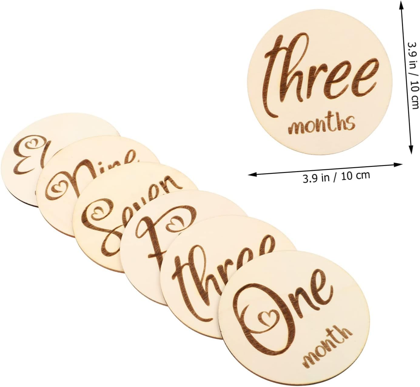 Yardwe 12 Pcs Double Sided Monthly Milestone Cards Birthday Photography Props Newborn Shower Gift image number 1