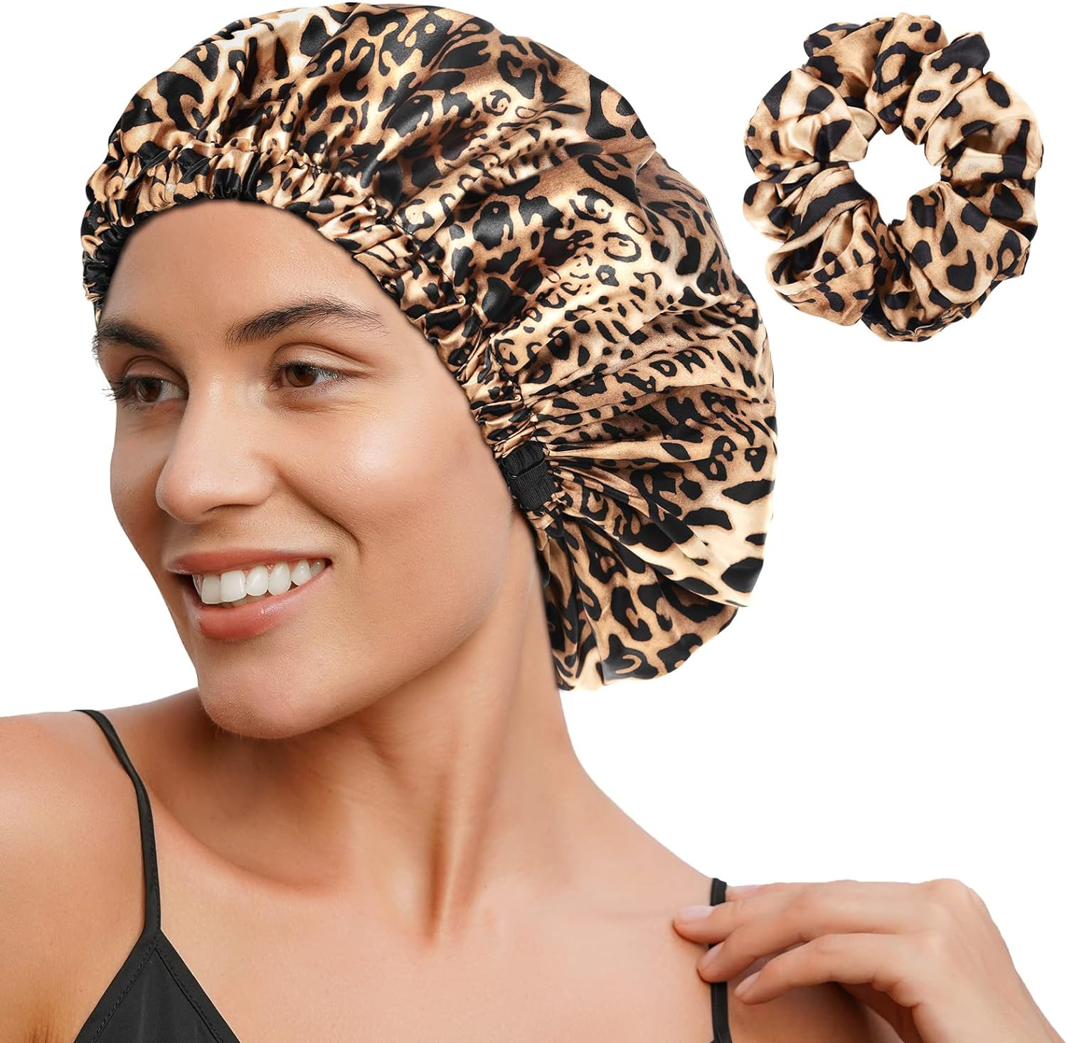 YANIBEST Satin Bonnet Silk Bonnet Adjustable Hair Bonnet for Sleeping Hair Bonnets for Women Curly Natural Hair