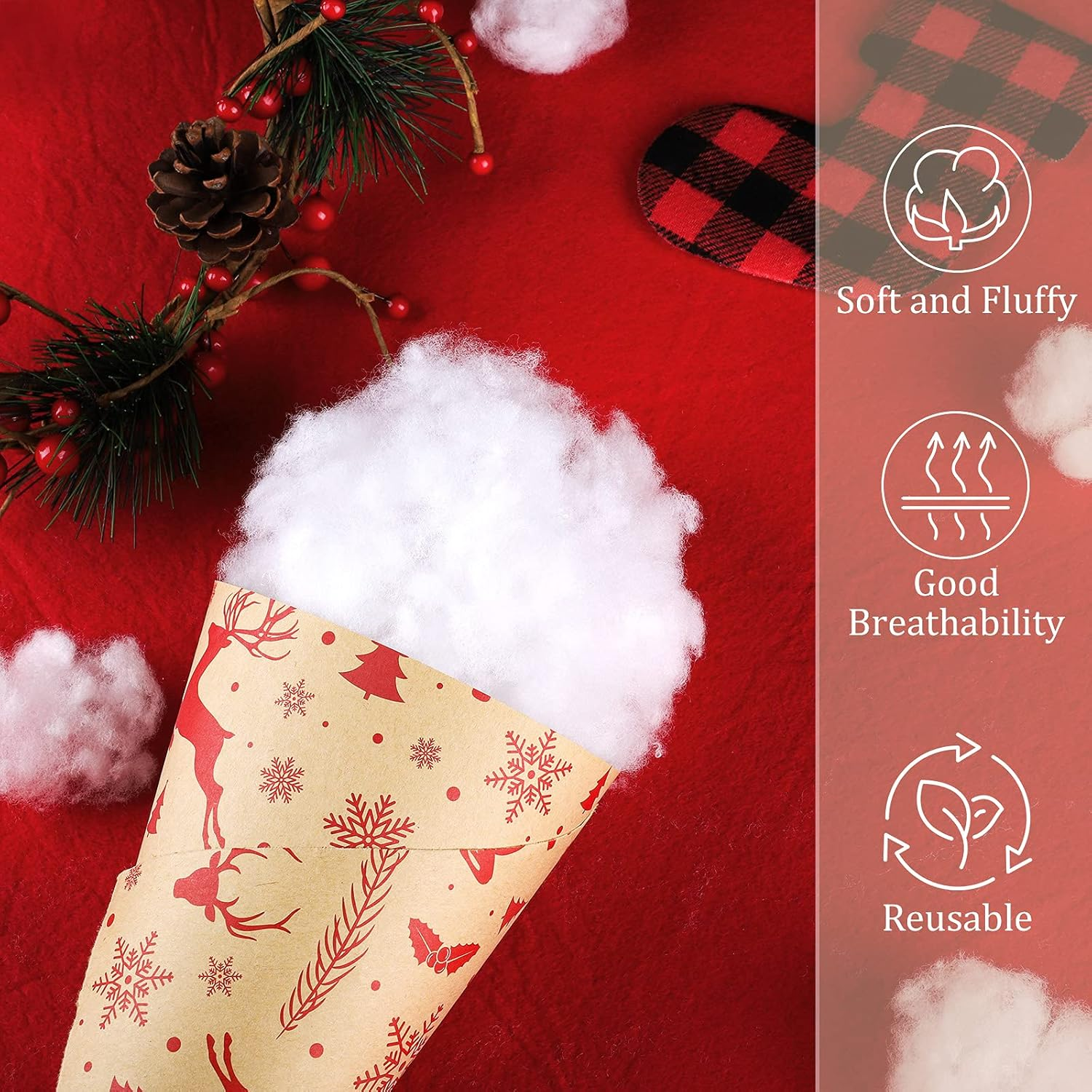 Ruisita Christmas Fake Snow Decor for Crafts Artificial Snow Indoor Decoration Fake Snow Blanket for Christmas Tree and Handcraft Village Displays (2) image number 1