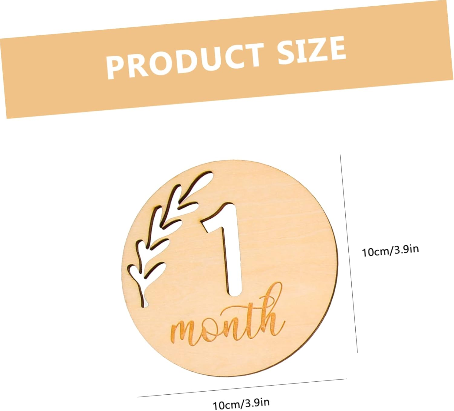 12Pcs Hollowed Wooden Baby Milestone Cards Infant Monthly Growth Blocks Photography Props for Newborns Baby Supplies Monthly Commemorative Set image number 6