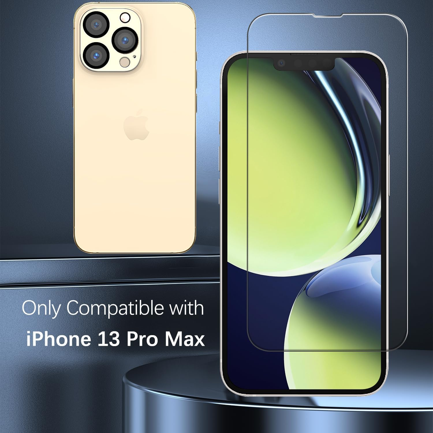 Slanku [2+2 Pack] Screen Protector for Iphone 13 Pro Max and Camera Lens Protector, 9H Tempered Glass, Shatterproof, HD Clear, Bubble Free, Case Friendly