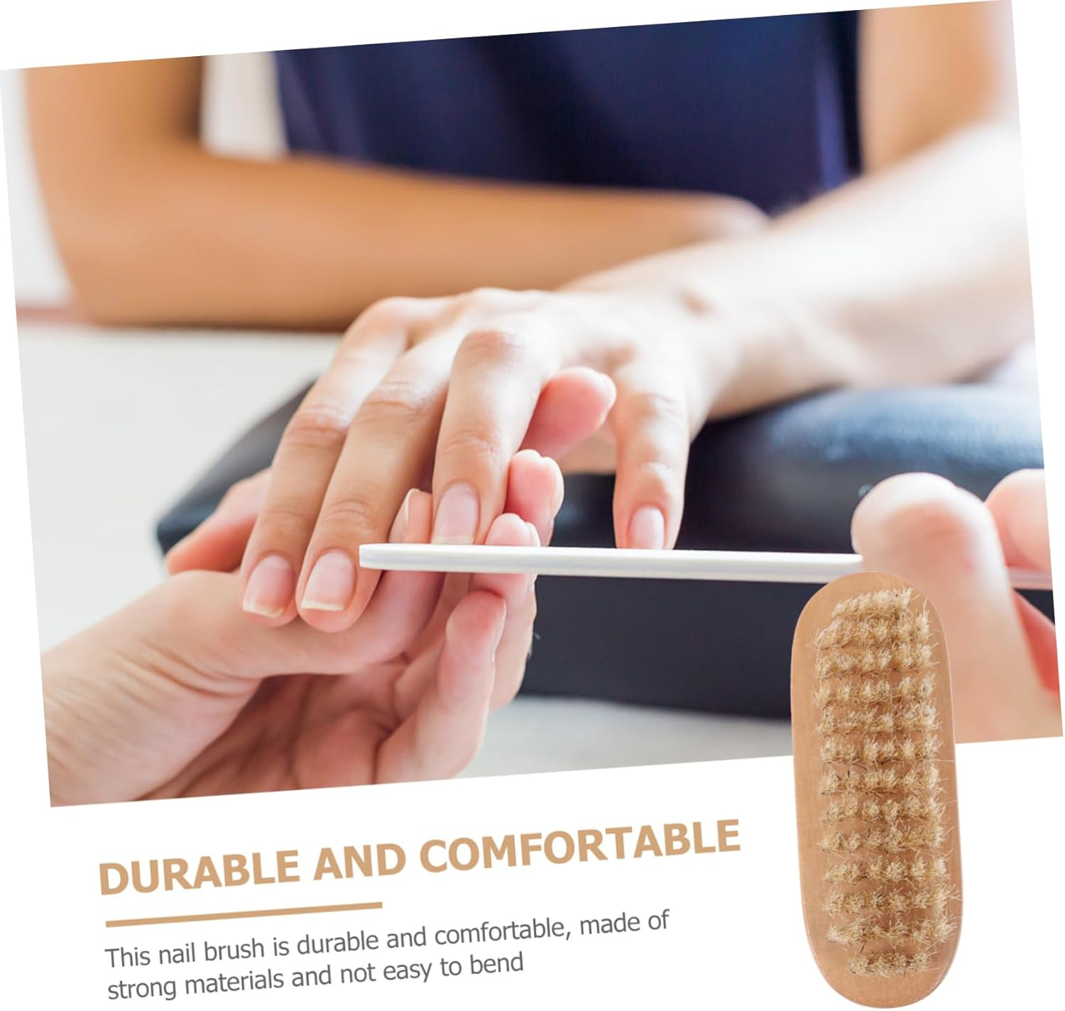 BELLIFFY Boar Bristle Fingernail Brush for Cuticle Cleaning Home Use Nail Brush Cleaning Tool image number 5