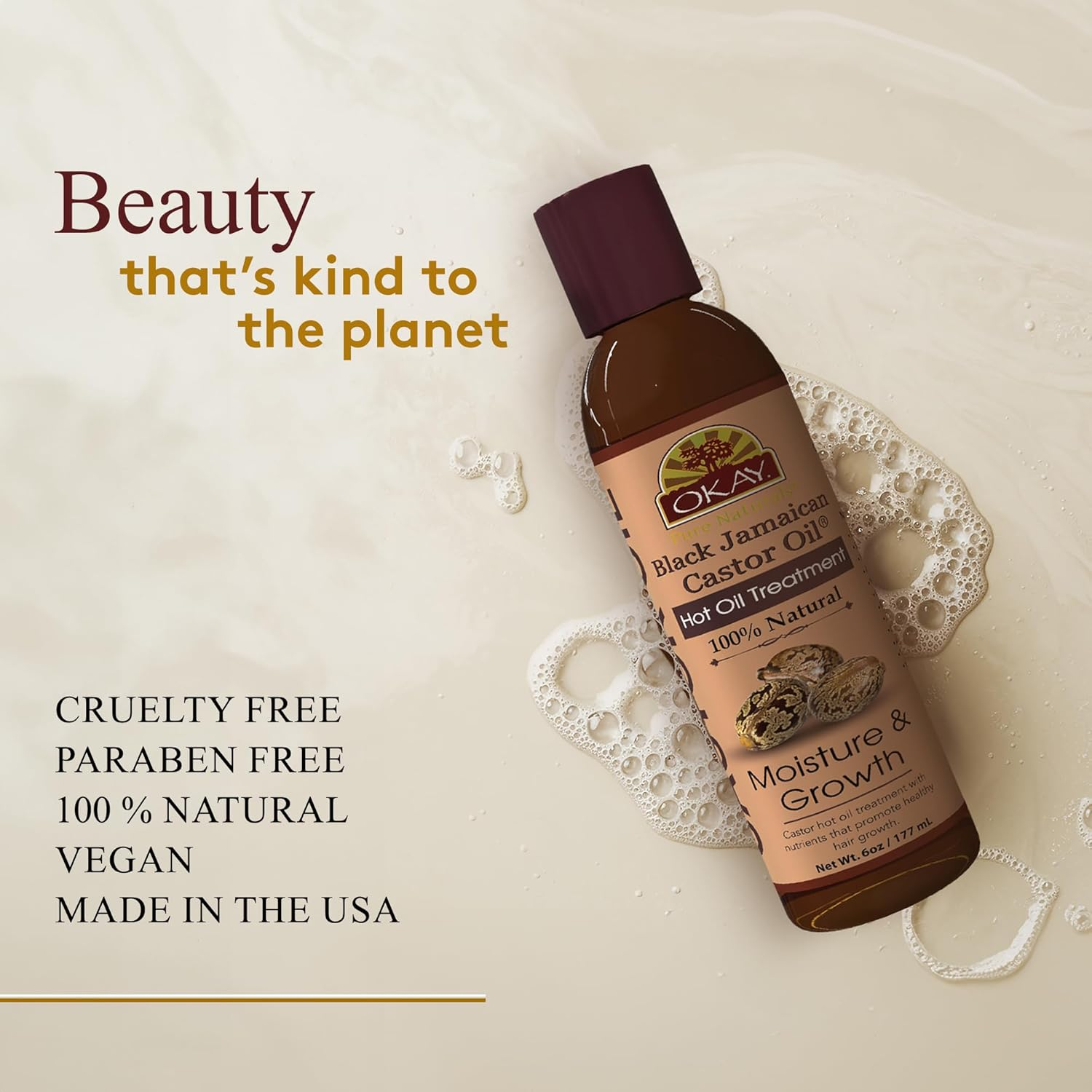 OKAY Pure Naturals OKAY Pure Naturals Black Jamaican Castor Oil Hot Oil Treatment, 6 Ounce, image number 4