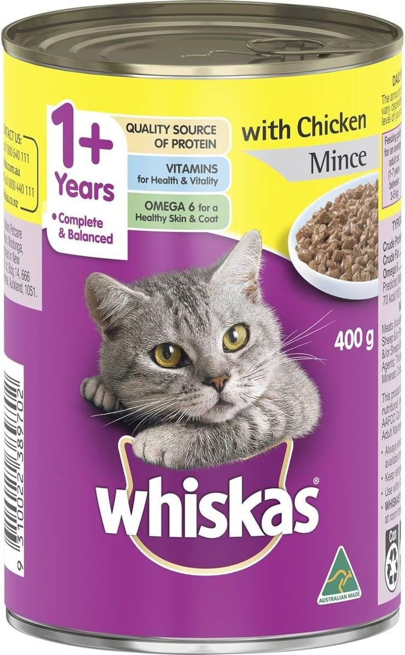 WHISKAS WET CHICKEN MINCE 400G 24PK(173738) (OM24) image number 5