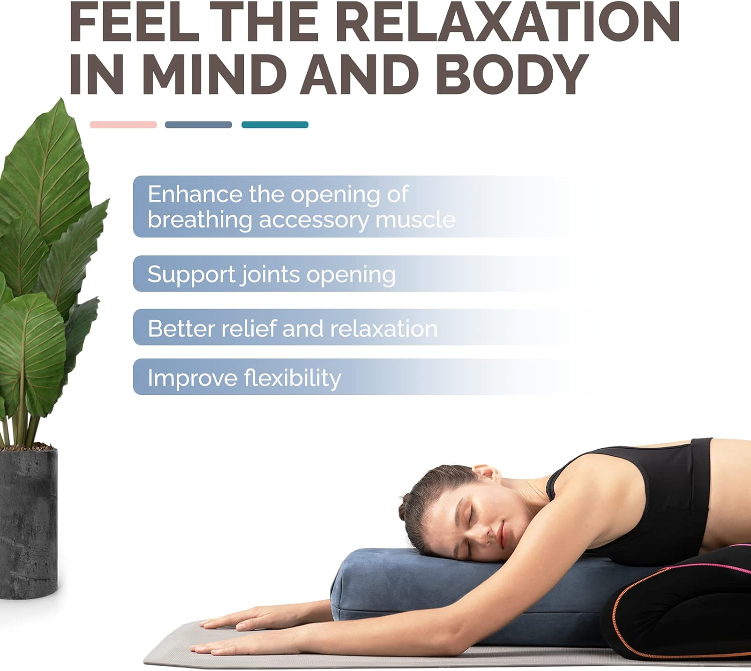 Yes4All Triple-Layer Sponge Yoga Bolster Pillow for Restorative Yoga & Meditation - Versatile Yoga Support Pillow, Balance & Poses Modification - Emarald image number 7