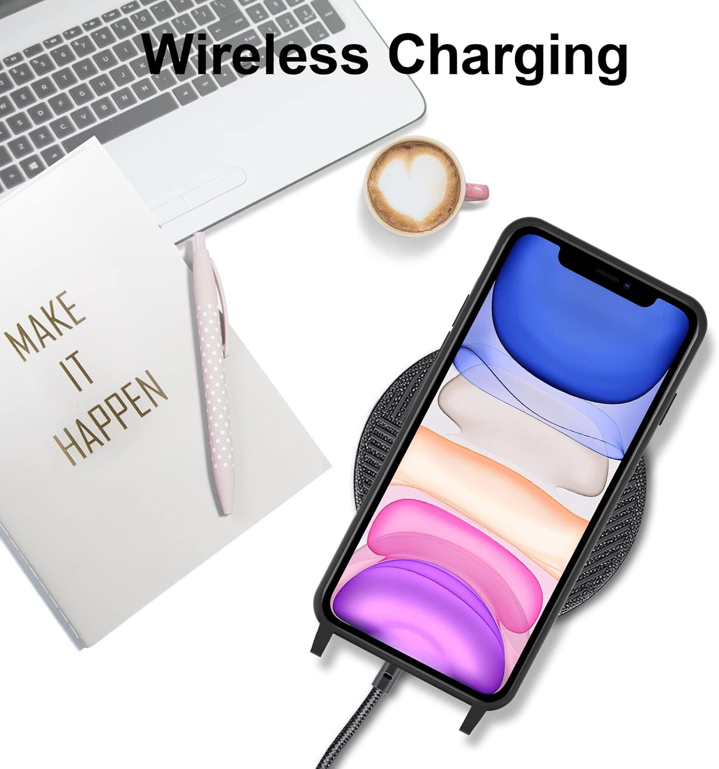 UEEBAI Crossbody Lanyard Phone Case for Iphone 11 6.1 Inch, Silicone Phone Cover with Adjustable Necklace Strap Soft Belt Neck Cord Lanyard Shockproof Protective Case - Black image number 6