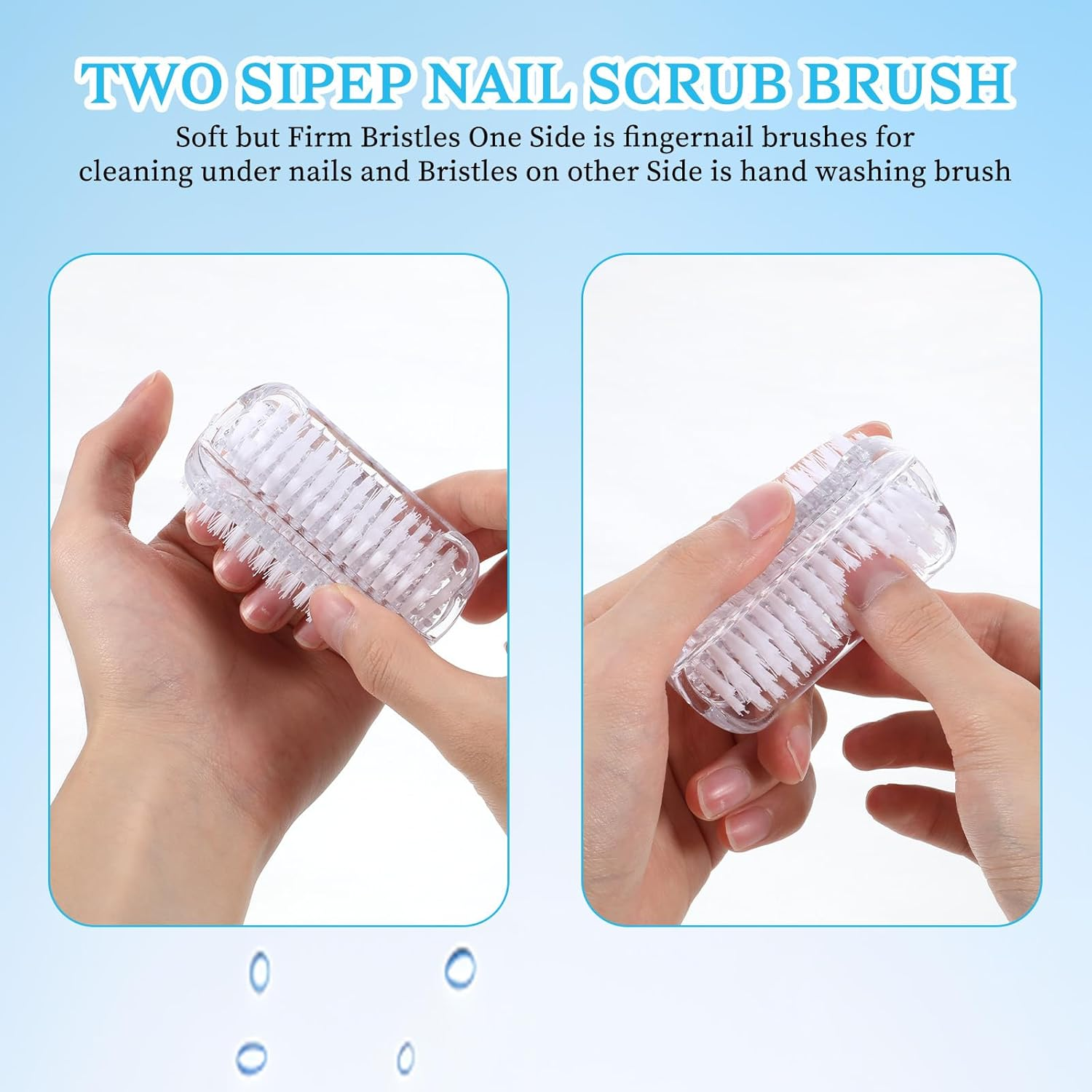 4 PCS Nail Brush for Cleaning Fingernails Two Sided Hand Fingernail Scrub Brushes Soft Stiff Bristles Scrubber Nails Toes Cleaning Brush for Men Women Hand and under Nails image number 3