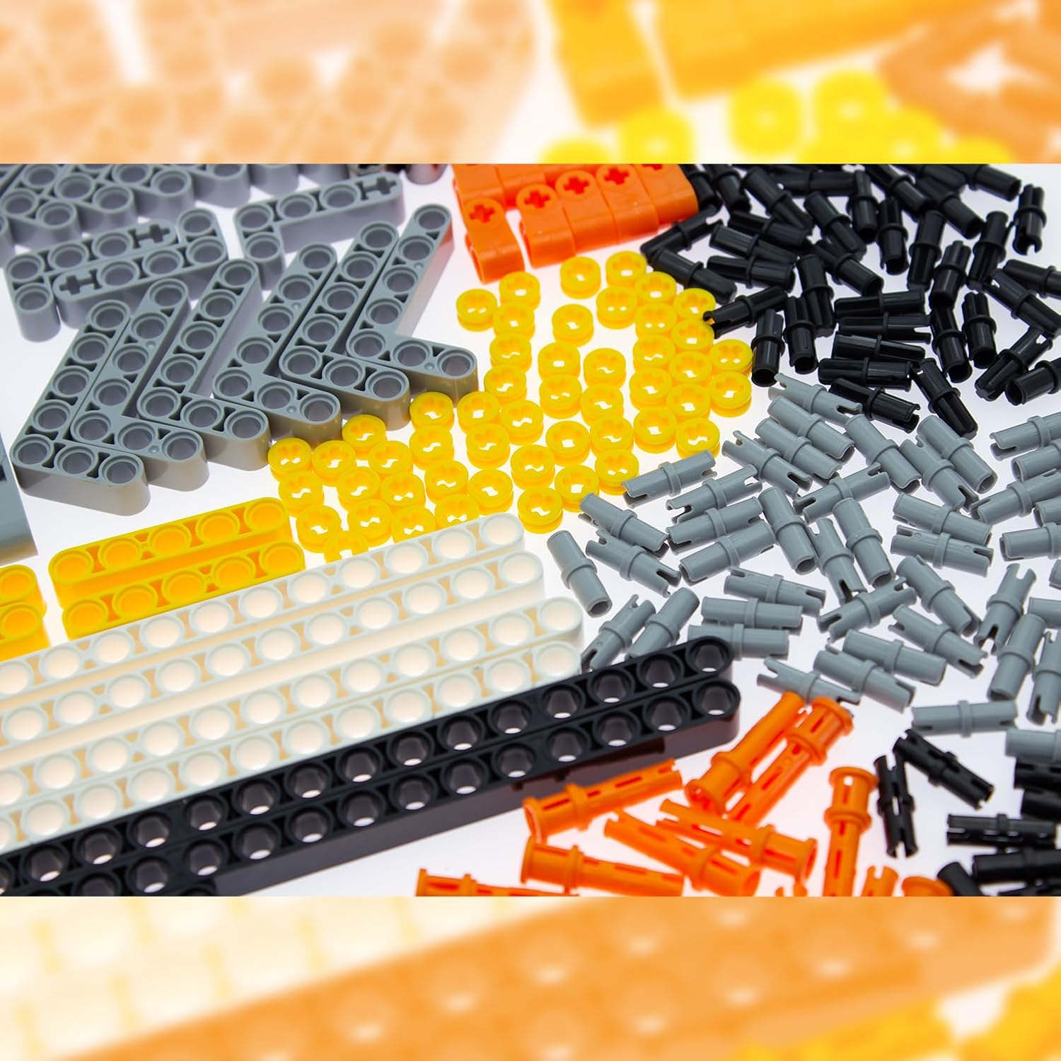 420Pcs Technic Parts - Pin Connector Compatible with , Technic Beam Frame Plate Liftarm Wheels Tire Etc. MOC Replacement Pieces for Toy Building Sets image number 5