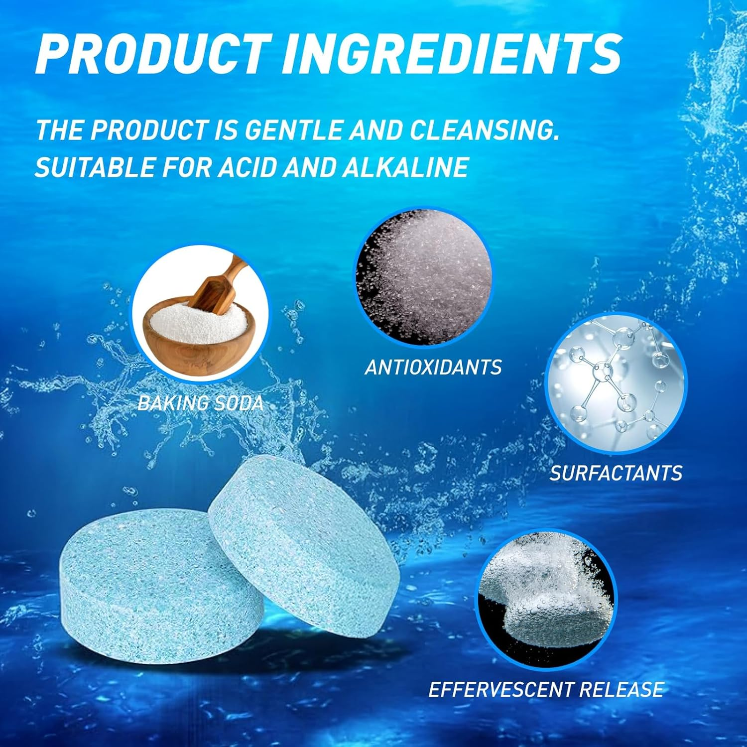 30 PCS Car Screenwash Tablets Windshield Washer Effervescent Concentrated Detergent for Cars, Windows, Kitchens Removes Dirt, Bugs & Grime, No Streaks, Safe for Glass, Equivalent to 120L Fluid image number 2