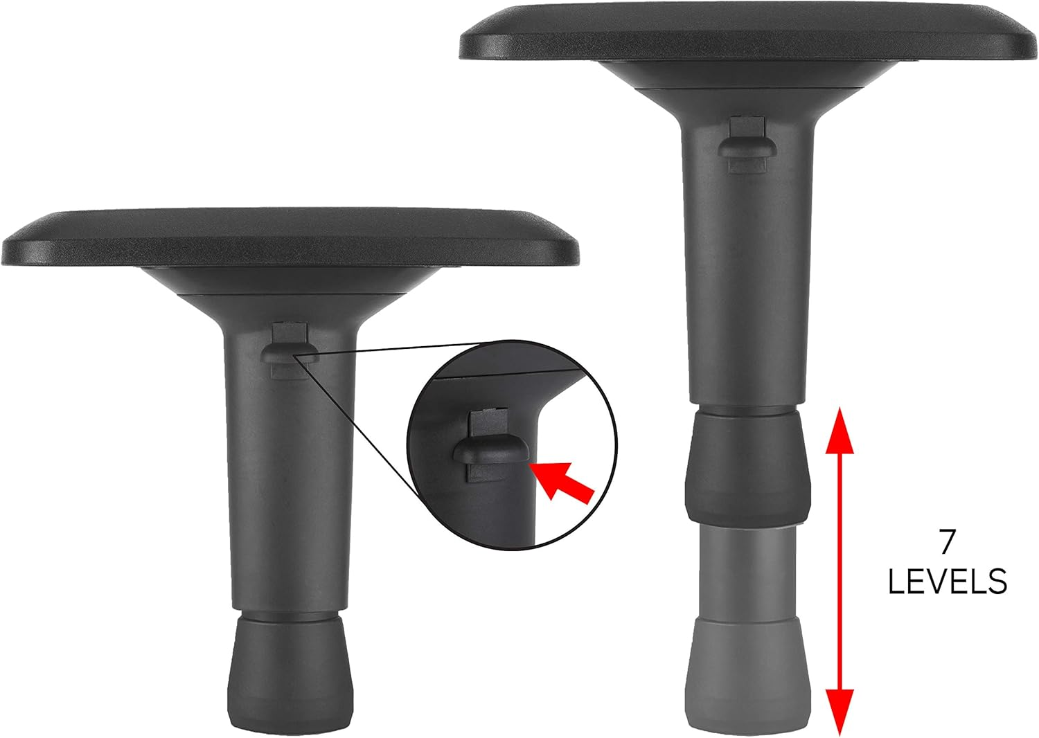 Replacement Adjustable Arms Armrest Pair Upright Bracket with Pads Fits Most Gaming Chairs (4D) image number 5