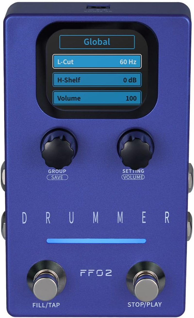 Pyhodi 121 Drum Grooves Rhythmic Guitar Effects Pedal, 66 Customizable Slots, Stereo I O for Live Studio Performance, 11 Styles Drum Machine with Sampling Rate 44.1Khz 16 Bit (AU Plug) image number 1