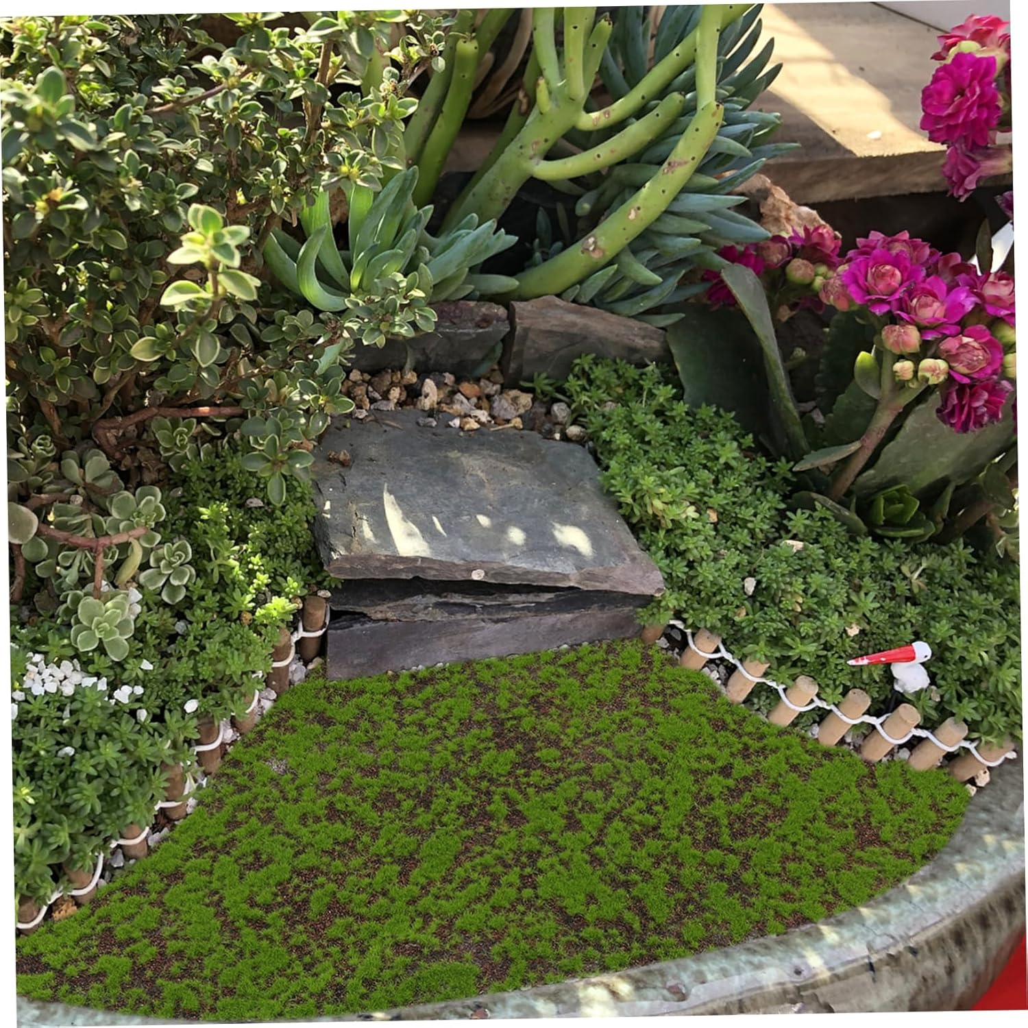 HOOTNEE Artificial Moss Fake Grass Micro Landscape Accessory Realistic Turf for Fairy Garden Decor image number 1