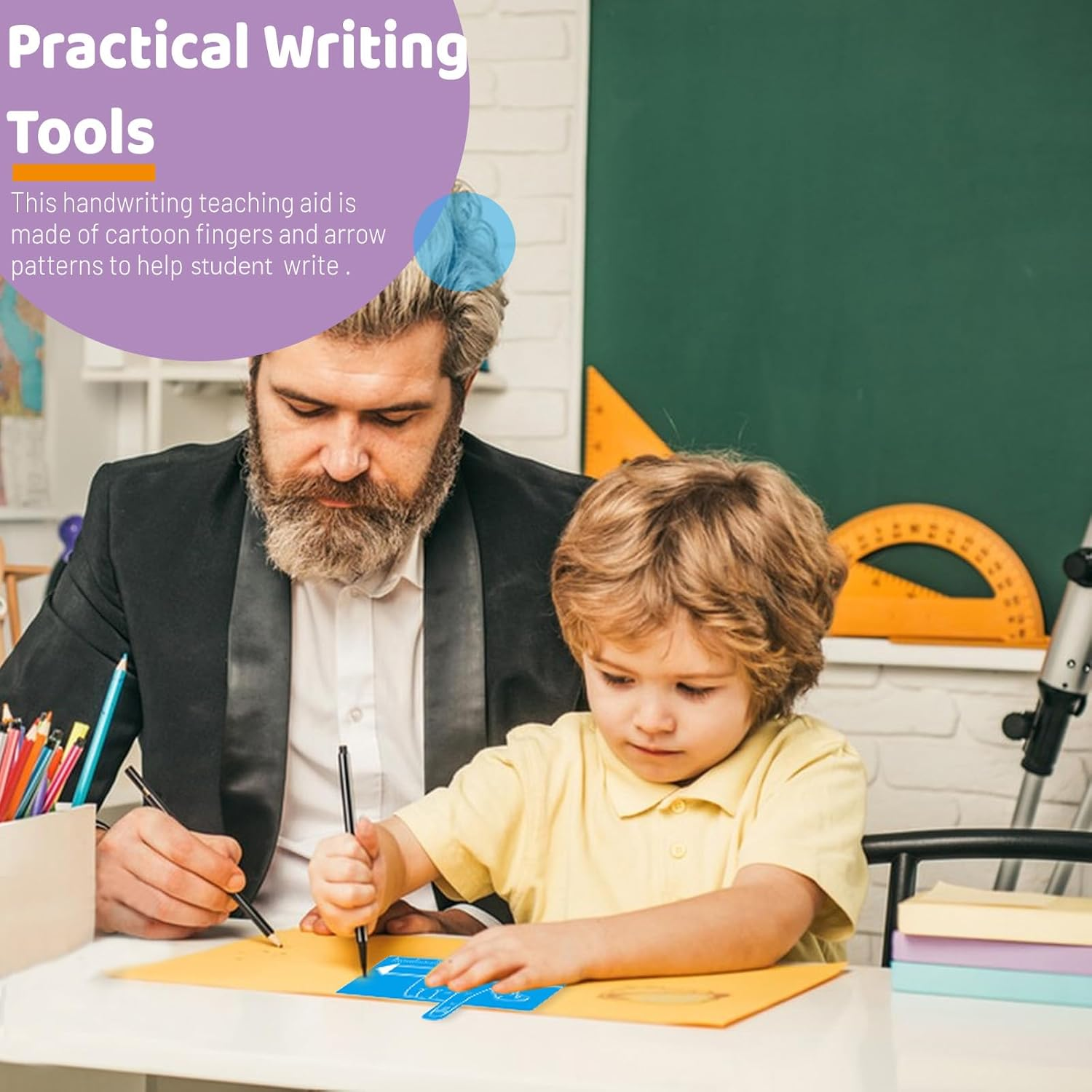 Bagentry 8 Pcs Finger Spacers for Writing with Guided Reading Strips, One Finger Spacer Handwriting Tool, Word Spacing Tool Dyslexia Aid Bookmark for Home Classroom School Supplies (8 Colors) image number 3