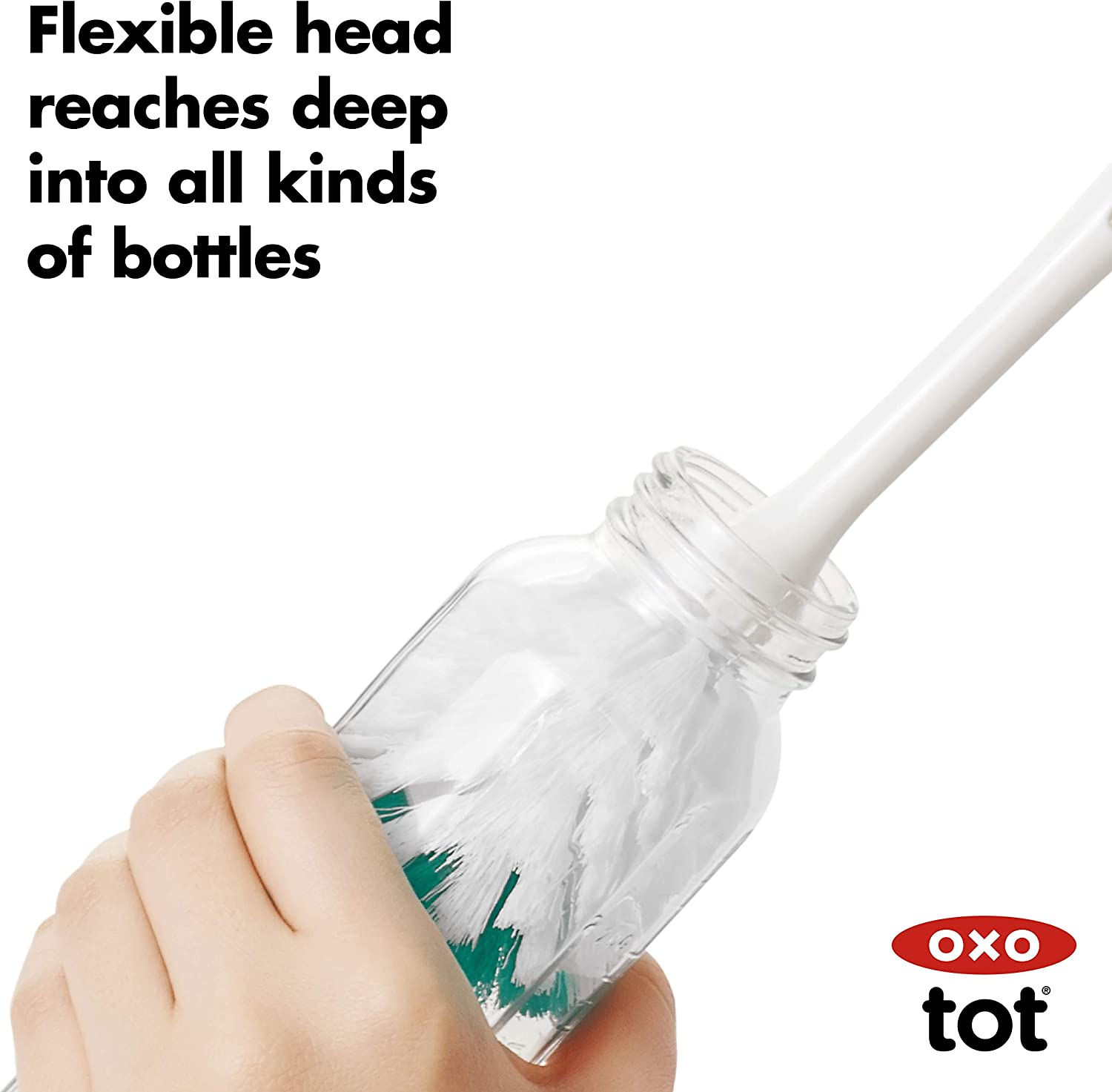 OXO TOT Bottle Brush with Stand, Teal image number 3