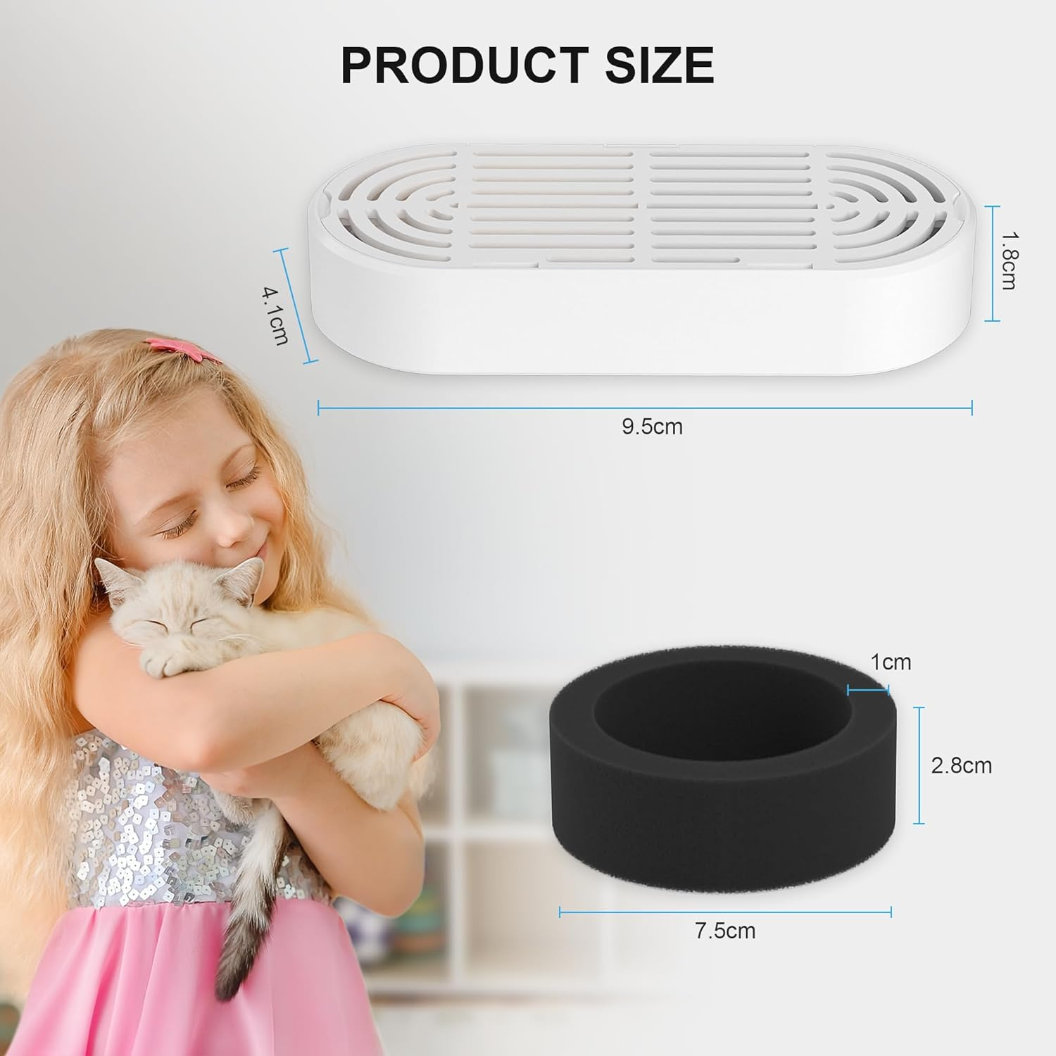 Cat Water Fountain Filters, 6 Pcs Cat Fountain Filters & 6 Pcs Foam Pre-Filter Replacement for 3.2L Cat Water Fountain Stainless Steel, Filters for Cat Drinking Fountain Pet Water Dspensers Water Bowl image number 4