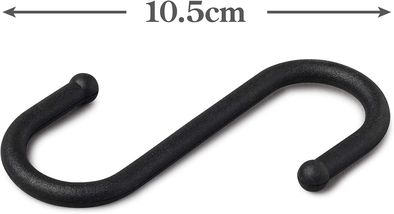 Zeal Silicone S Shape Hanging Hook, 12Cm Set of 2 Black, One Size, W239N image number 3