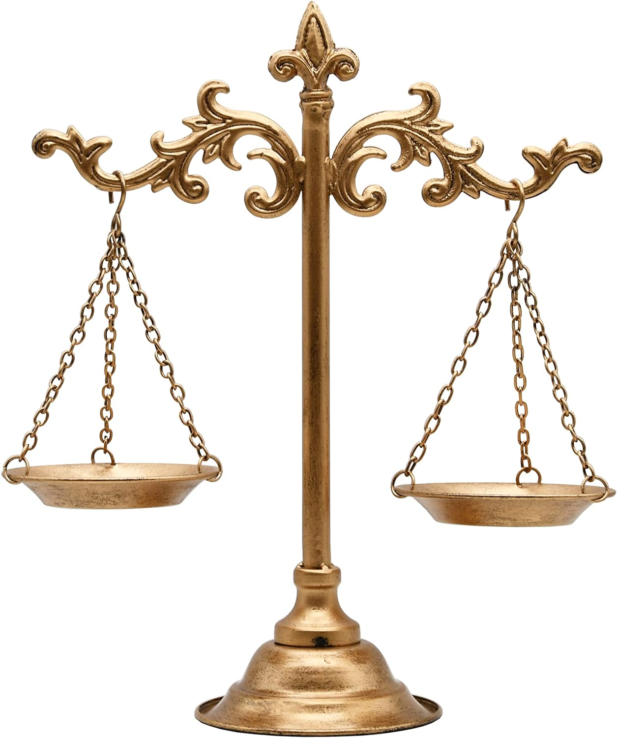 Owlgift Vintage Style Metal Libra Jewelry Towers, Scale Tray Display Cosmetic Organizer, Jewelry Storage, Unique Centerpiece Stand, Lawyer Scale of Justice, Farmhouse Candleholder &ndash; Bronze image number 5