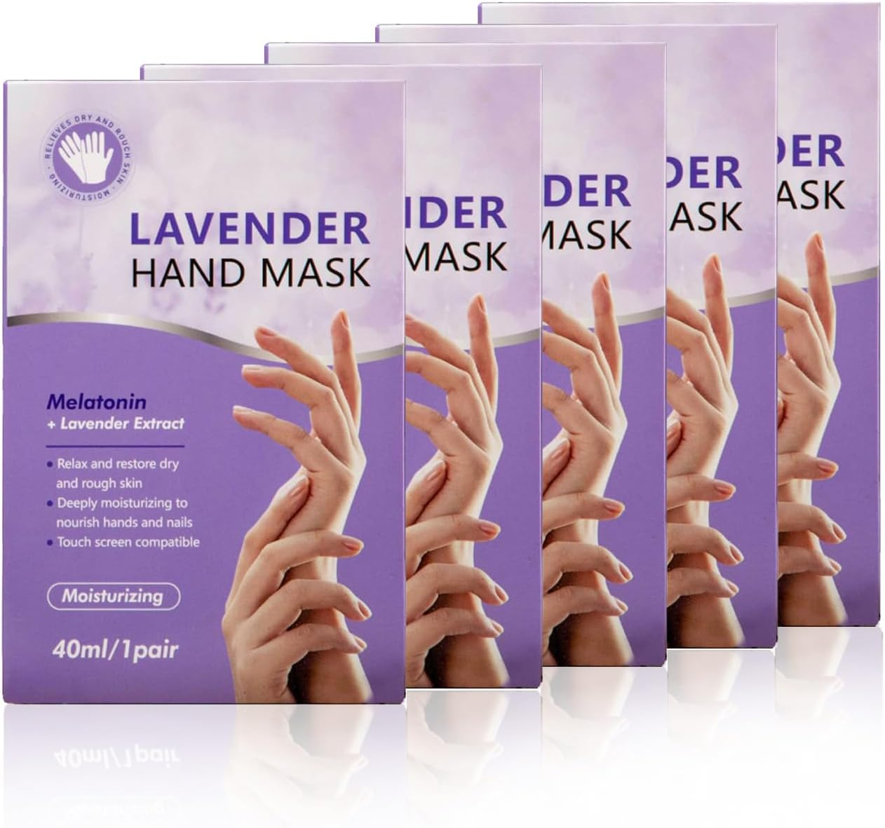 Joyeee Hand Masks for Aging Hands, 5 Pairs Moisturizing Gloves for Exfoliating with Lavender Extracts and Collagen, Suit for Dry Hands, Dry Skin, Hand Moisturizer Hand Care Gift