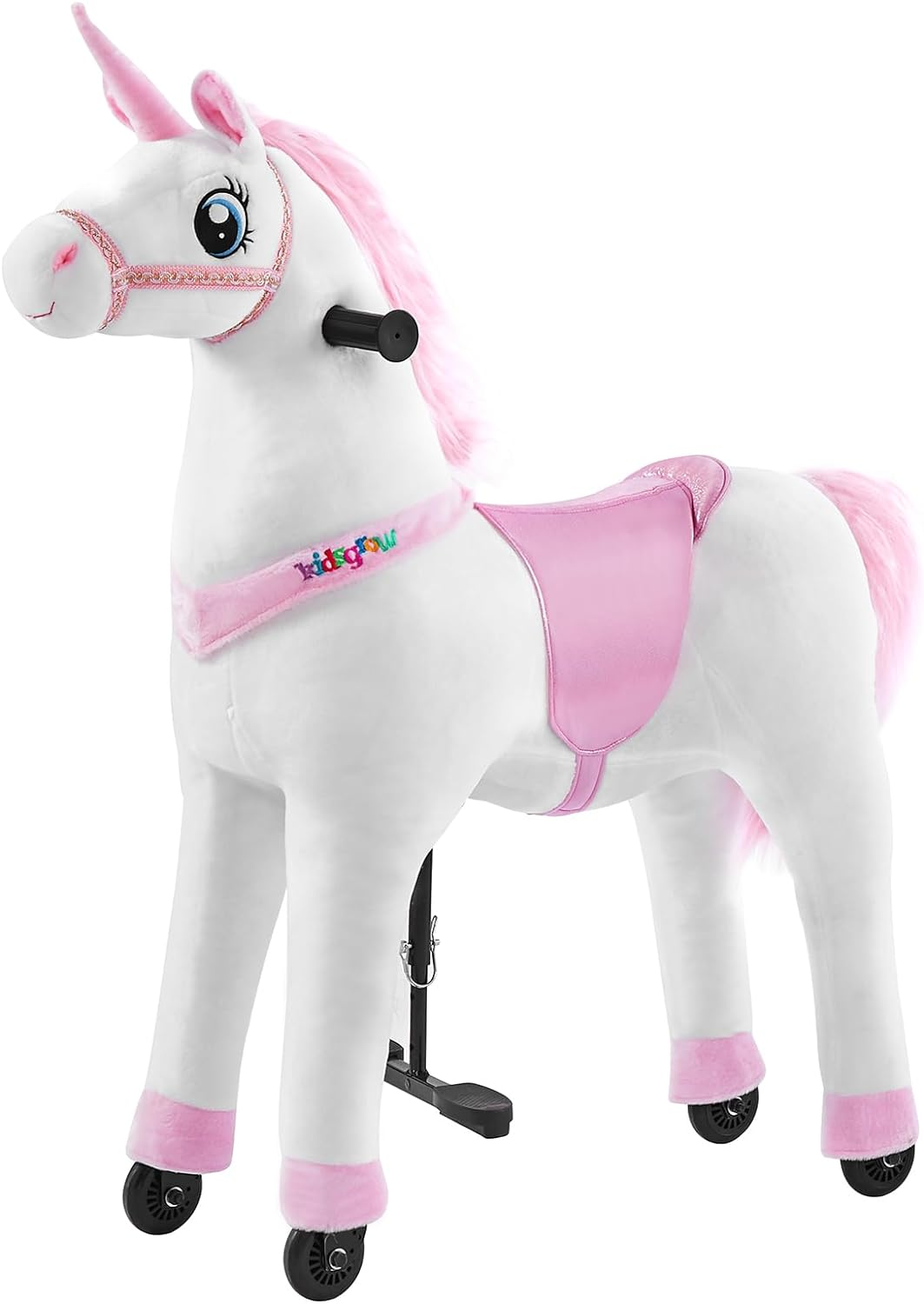 Ride on Horse Unicorn Toy for Kids Riding Pony Rider Mechanical Cycle Walking Action Plush Animal for 4 to 9 Years, No Battery or Electricity,Max Load 165 LBS, Medium Size image number 6