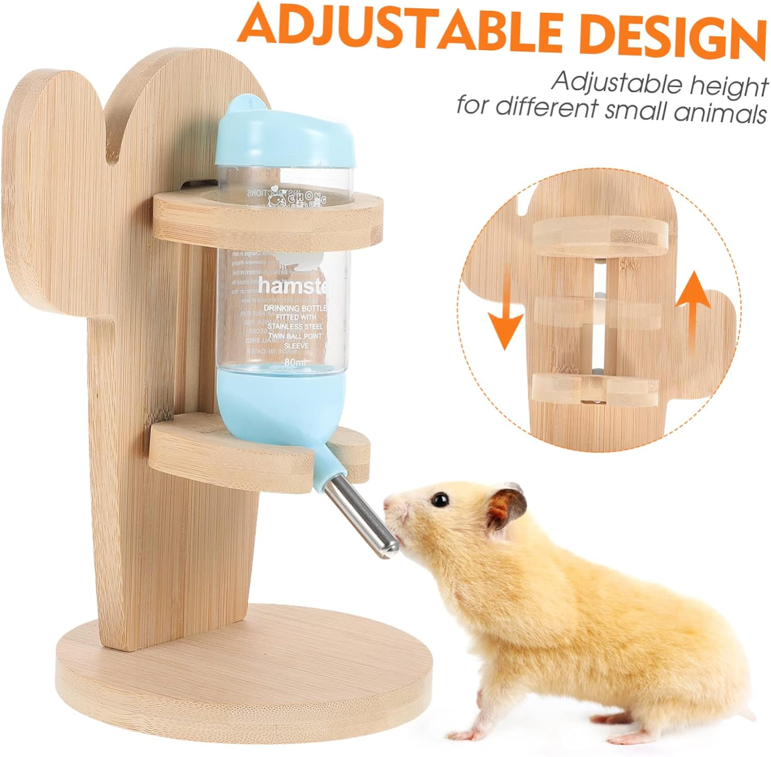 VANZACK Vertical Drinking Fountain Wear Bottle Water Bottle Holder for Chinchilla Supply for Small Animal Drinking Station