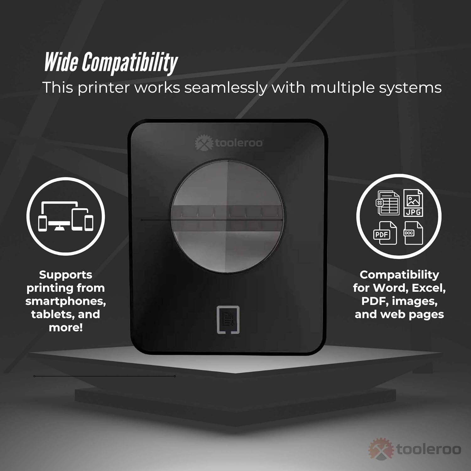 Tooleroo Bluetooth Thermal Label Printer - USB POS Receipt Shipping Printing image number 4