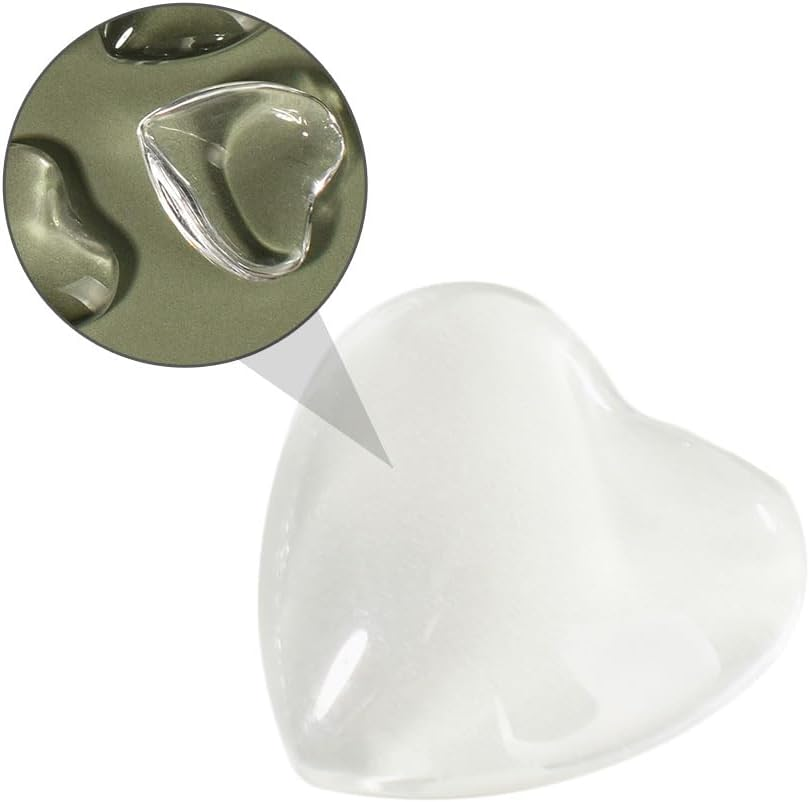 Minkissy 100Pcs Clear Glass Nail Polish Display Beads Haert Shaped Clear Glass Beads Bulk Nail Polish Color Card for Salon Diy Manicure Tool Accessories image number 4