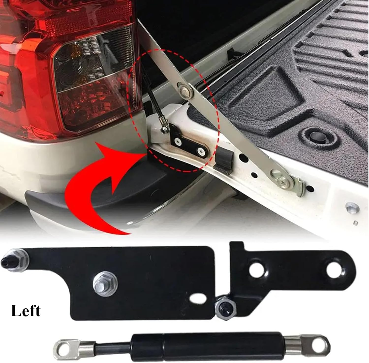 AONNOUS Pair Tailgate Assist Slowdown Struts Kit Fit for Toyota Hilux GUN125 GUN126 Rogue SR SR5 Rugged X Rear Trunk image number 2