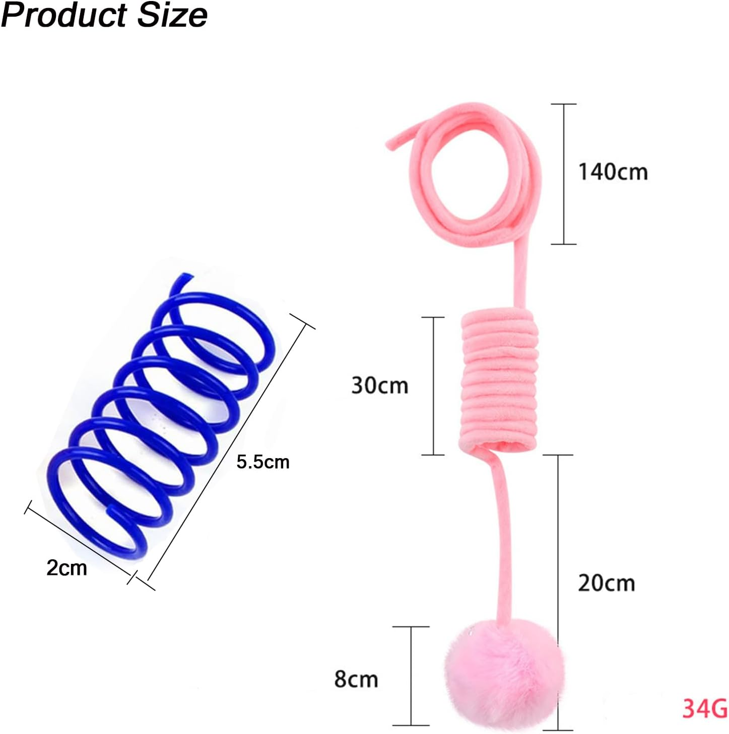 Interactive Toy Set for Cats, 3 Pieces Cat Toy Self-Employment Hanging Door Frame for Indoor with Suction Cup, 8 Pieces Colourful Plastic Spiral Springs Spiral Cat Toy image number 3