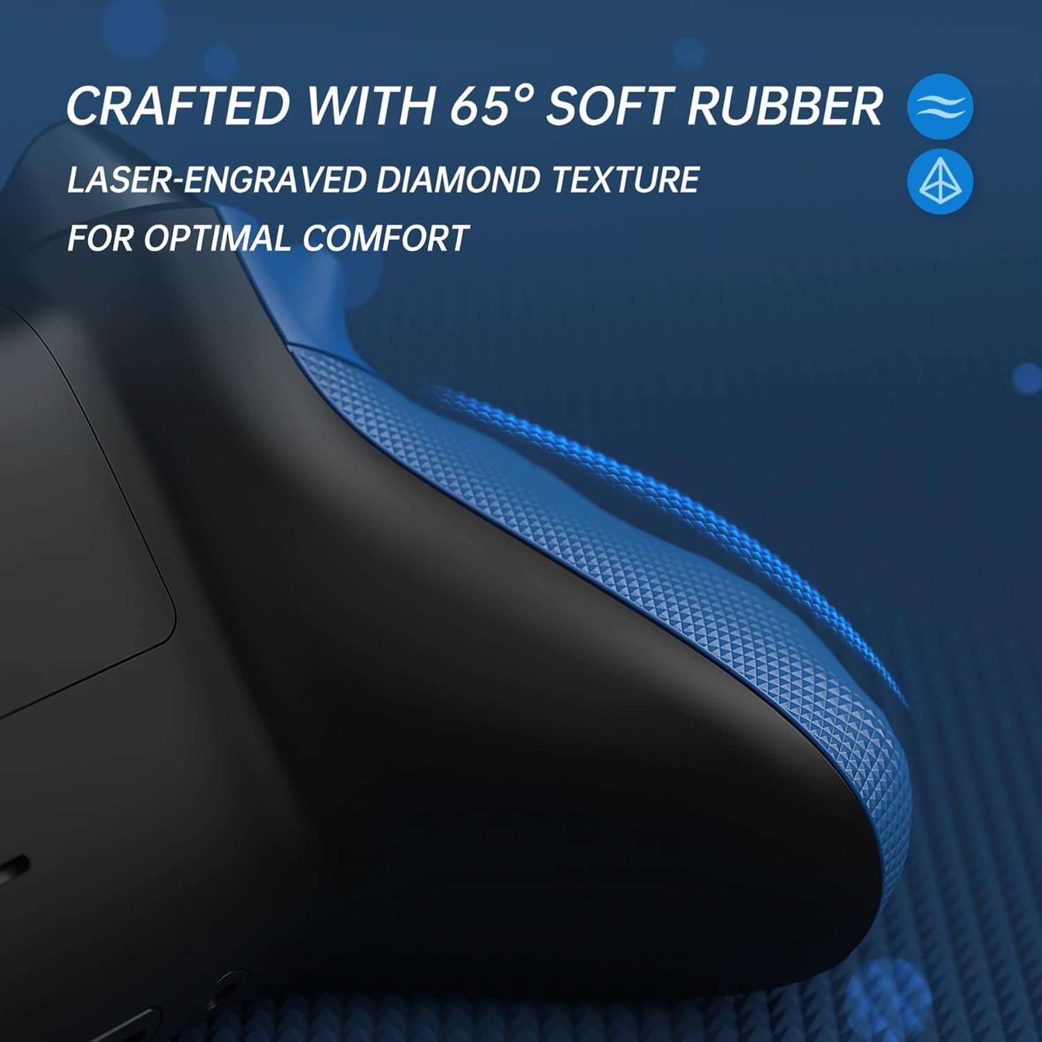 Extremerate Flexor Rubberized Side Rails Grips Trigger Stop Kit for Xbox Series X/S Controller, Anti-Slip Ergonomic Trigger Stopper Handle Grips for Xbox Core Controller &ndash; Yale Blue image number 4