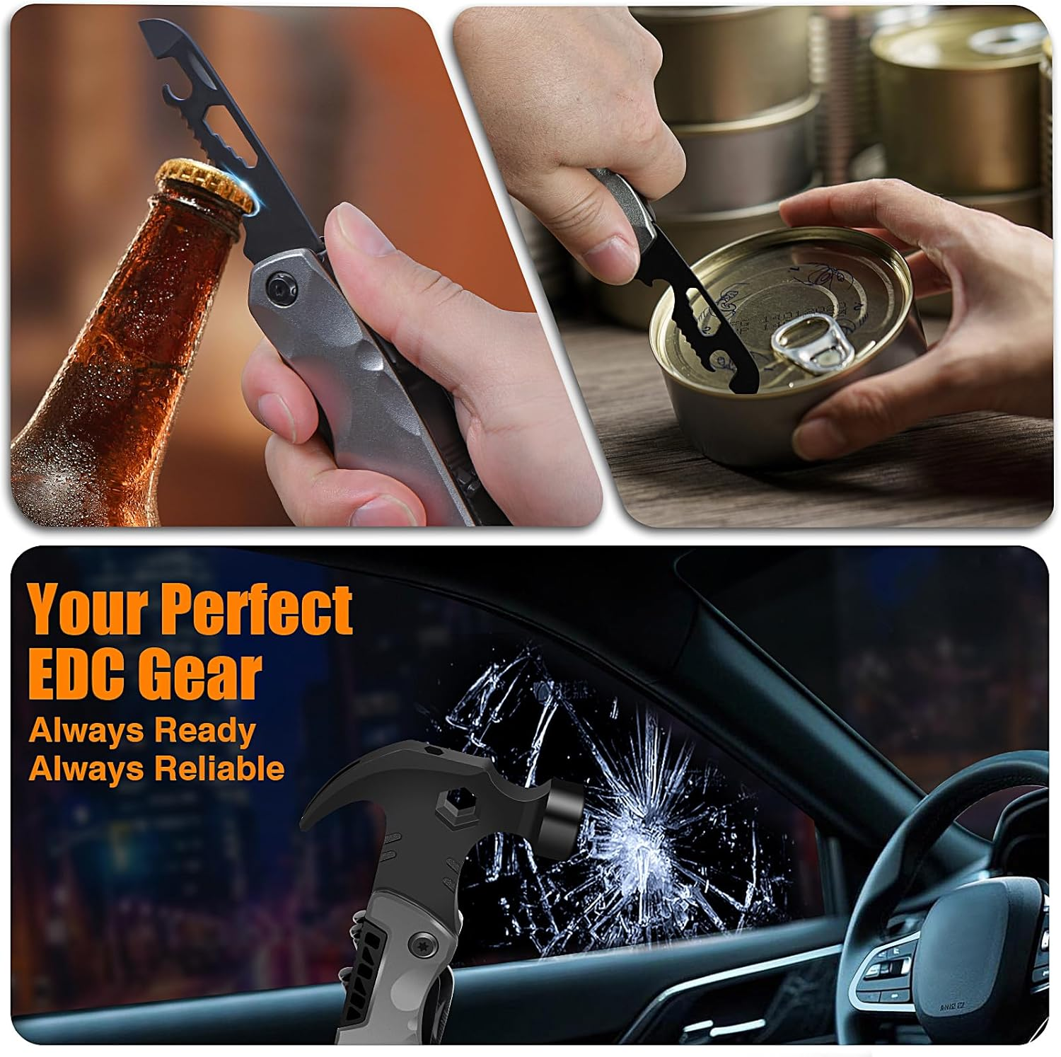 13-In-1 Multitool Gifts for Men - Cool Unique Gadgets Gifts for Men Him Dad Husband - Camping Accessories for Outdoor, DIY, Repair, Gardening (Grey&ndash;Gift Box) image number 6