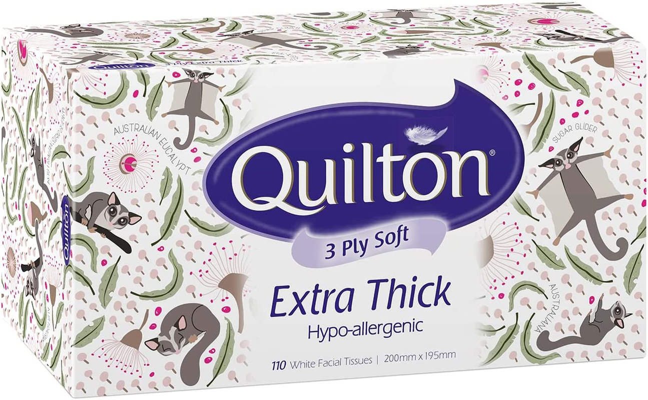 Quilton 3-Ply Extra Thick Hypo-Allergenic Facial Tissue 12 Boxes image number 1