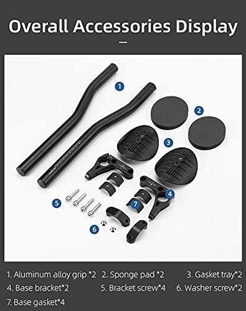 Bicycle Rest Handlebar, Split Type, Adjustable, High-Density EVA Cushion,Aero Bars Armrest Handlebars,For Mountain Bike or Road Bike（N2） image number 6