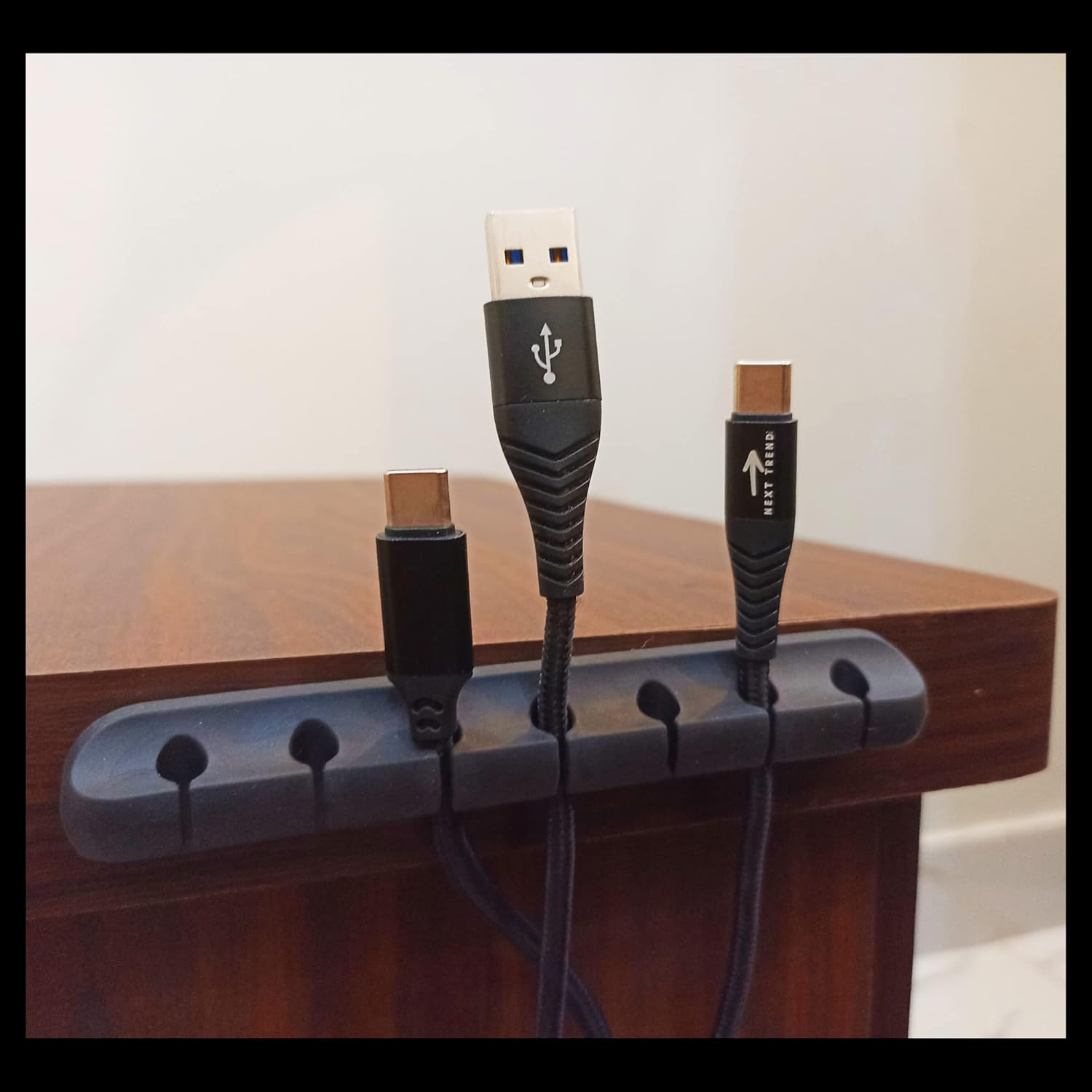 Nexttrenddot Cable Holder Clips, 3-Pack Cable Management Cord Organizer Clips Silicone Self Adhesive for Desktop USB Charging Cable Nightstand Mouse Cable Power Cord Wire PC Office Home image number 2