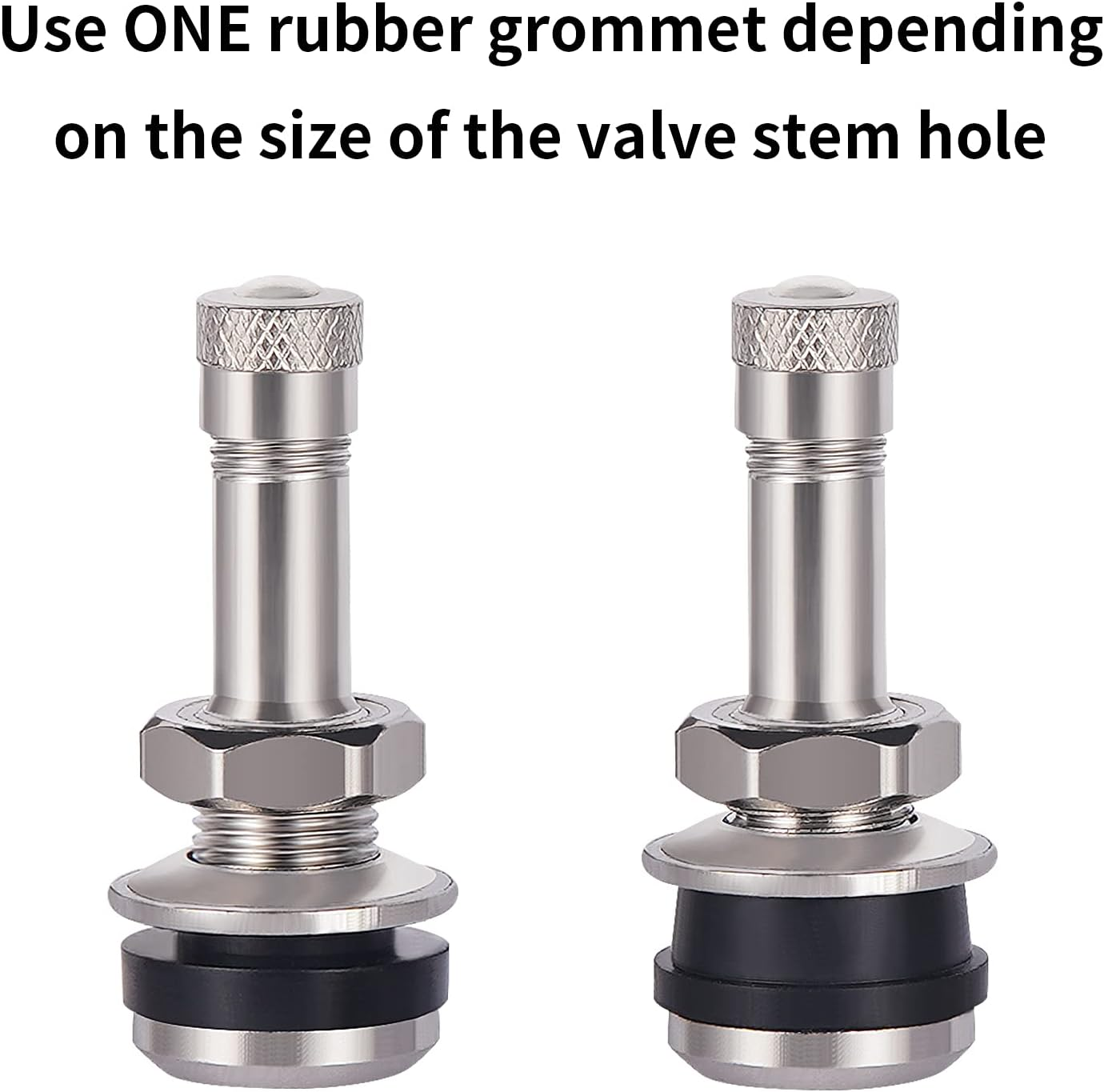 Vaincre 4 PCS TR416 Metal Valve Stems, High Pressure Tire Valve Stems Outer Mount Fits 0.453" and 0.625" Rim Hole, 1 1/2" Long (Silver) image number 3
